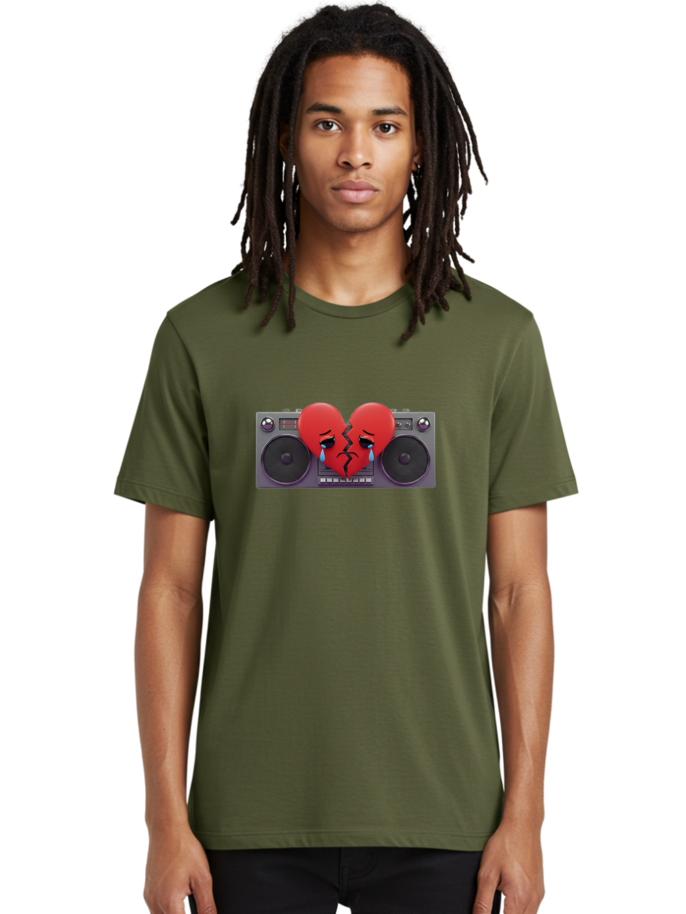 Broken-Heart-Boombox Men'S Graphic Tee, 100% Cotton, Comfortable Casual Summer Wear, Machine Washable, Vintage Camera, Old Camera, Antique Camera, Black Camera, Classic Photography, Photography Equipment, Nostalgic Device, Film Camera, Baf706