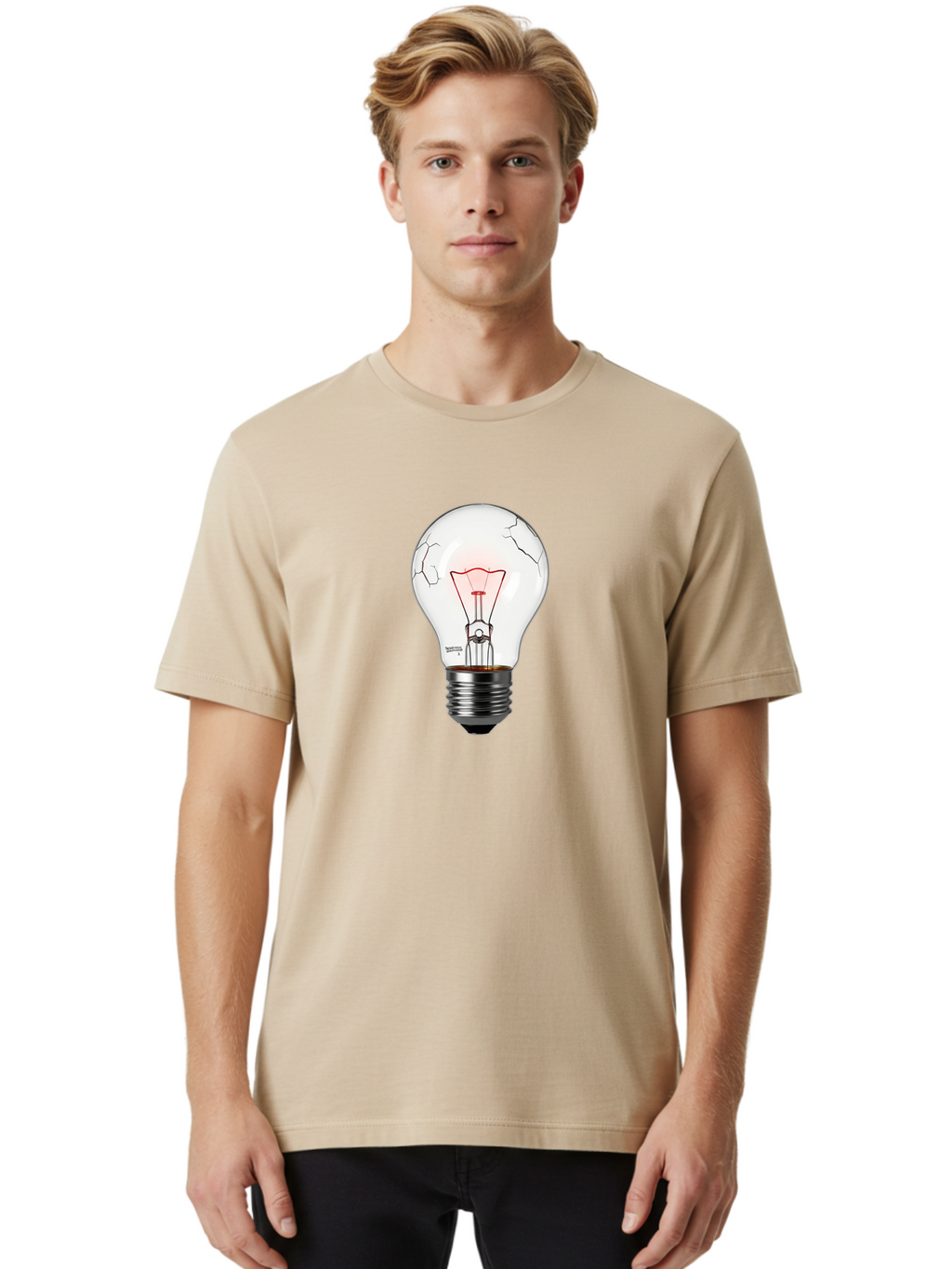 Broken-Light-Bulb-1 Men'S Graphic Tee, 100% Cotton, Comfortable Casual Summer Wear, Machine Washable, Vintage Camera, Old Camera, Antique Camera, Black Camera, Classic Photography, Photography Equipment, Nostalgic Device, Film Camera, Baf707