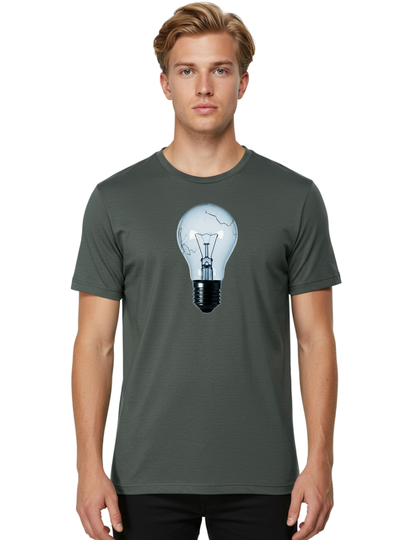 Broken-Light-Bulb-3 Men'S Graphic Tee, 100% Cotton, Comfortable Casual Summer Wear, Machine Washable, Vintage Camera, Old Camera, Antique Camera, Black Camera, Classic Photography, Photography Equipment, Nostalgic Device, Film Camera, Baf709