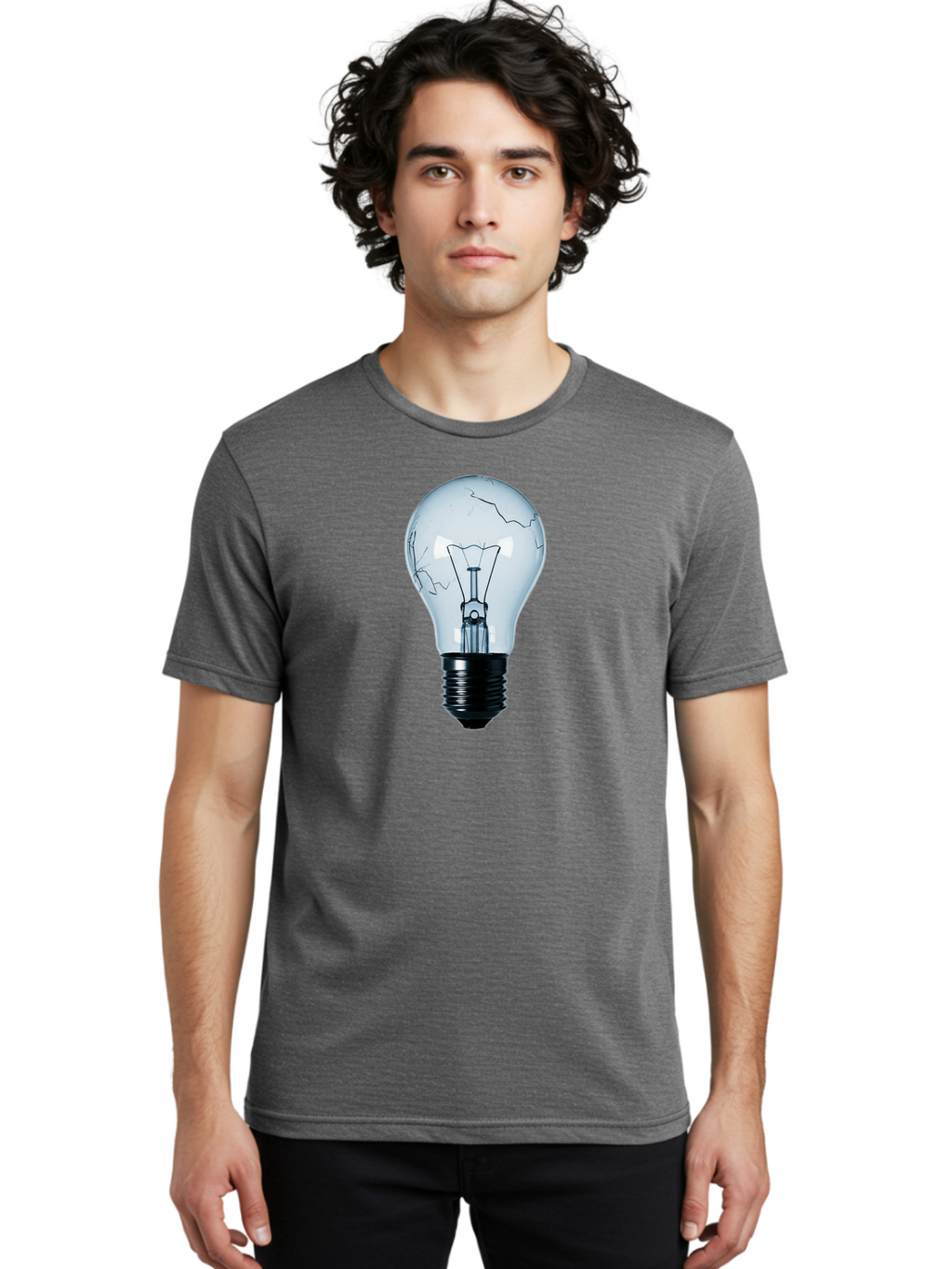 Broken-Light-Bulb-3 Men'S Graphic Tee, 100% Cotton, Comfortable Casual Summer Wear, Machine Washable, Vintage Camera, Old Camera, Antique Camera, Black Camera, Classic Photography, Photography Equipment, Nostalgic Device, Film Camera, Baf709