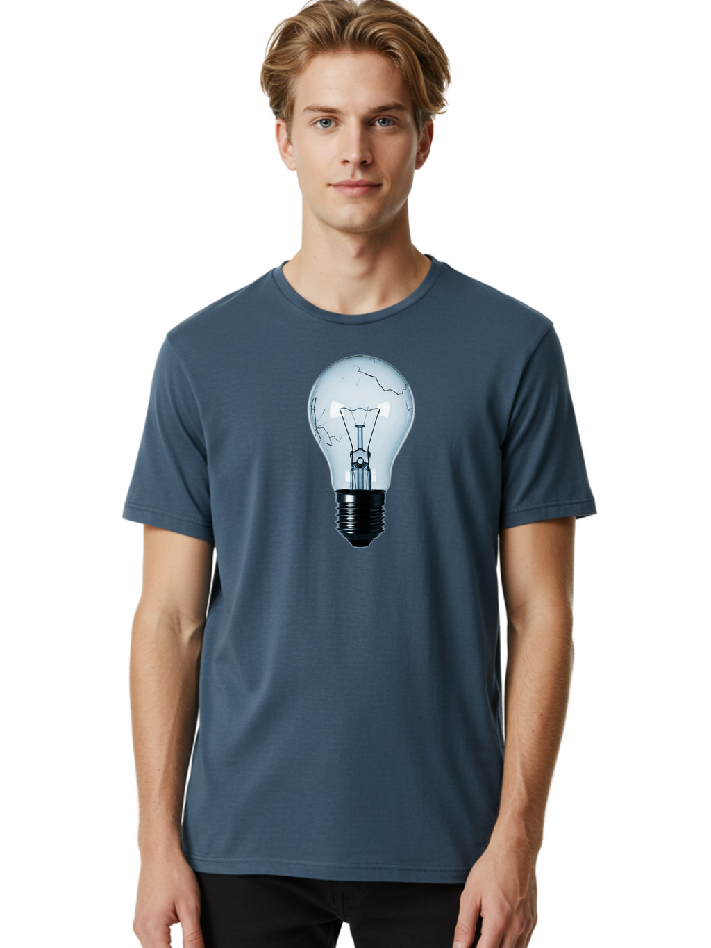 Broken-Light-Bulb-3 Men'S Graphic Tee, 100% Cotton, Comfortable Casual Summer Wear, Machine Washable, Vintage Camera, Old Camera, Antique Camera, Black Camera, Classic Photography, Photography Equipment, Nostalgic Device, Film Camera, Baf709