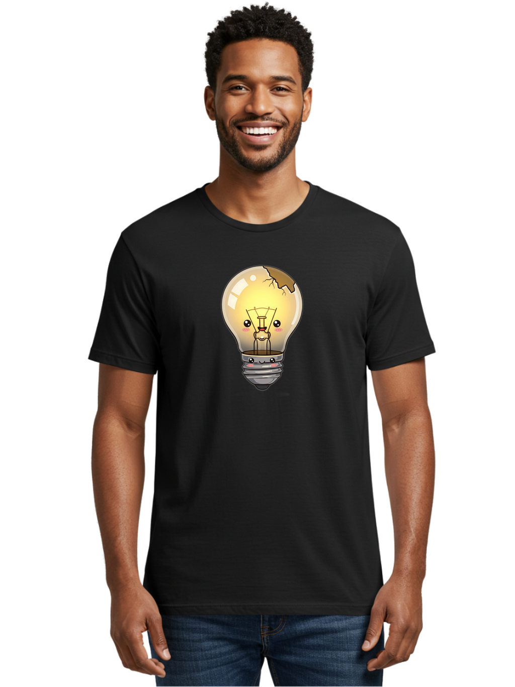 Broken-Light-Bulb Men'S Graphic Tee, 100% Cotton, Comfortable Casual Summer Wear, Machine Washable, Vintage Camera, Old Camera, Antique Camera, Black Camera, Classic Photography, Photography Equipment, Nostalgic Device, Film Camera, Camera Art Baf710