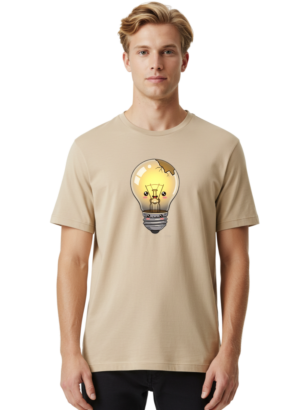 Broken-Light-Bulb Men'S Graphic Tee, 100% Cotton, Comfortable Casual Summer Wear, Machine Washable, Vintage Camera, Old Camera, Antique Camera, Black Camera, Classic Photography, Photography Equipment, Nostalgic Device, Film Camera, Camera Art Baf710