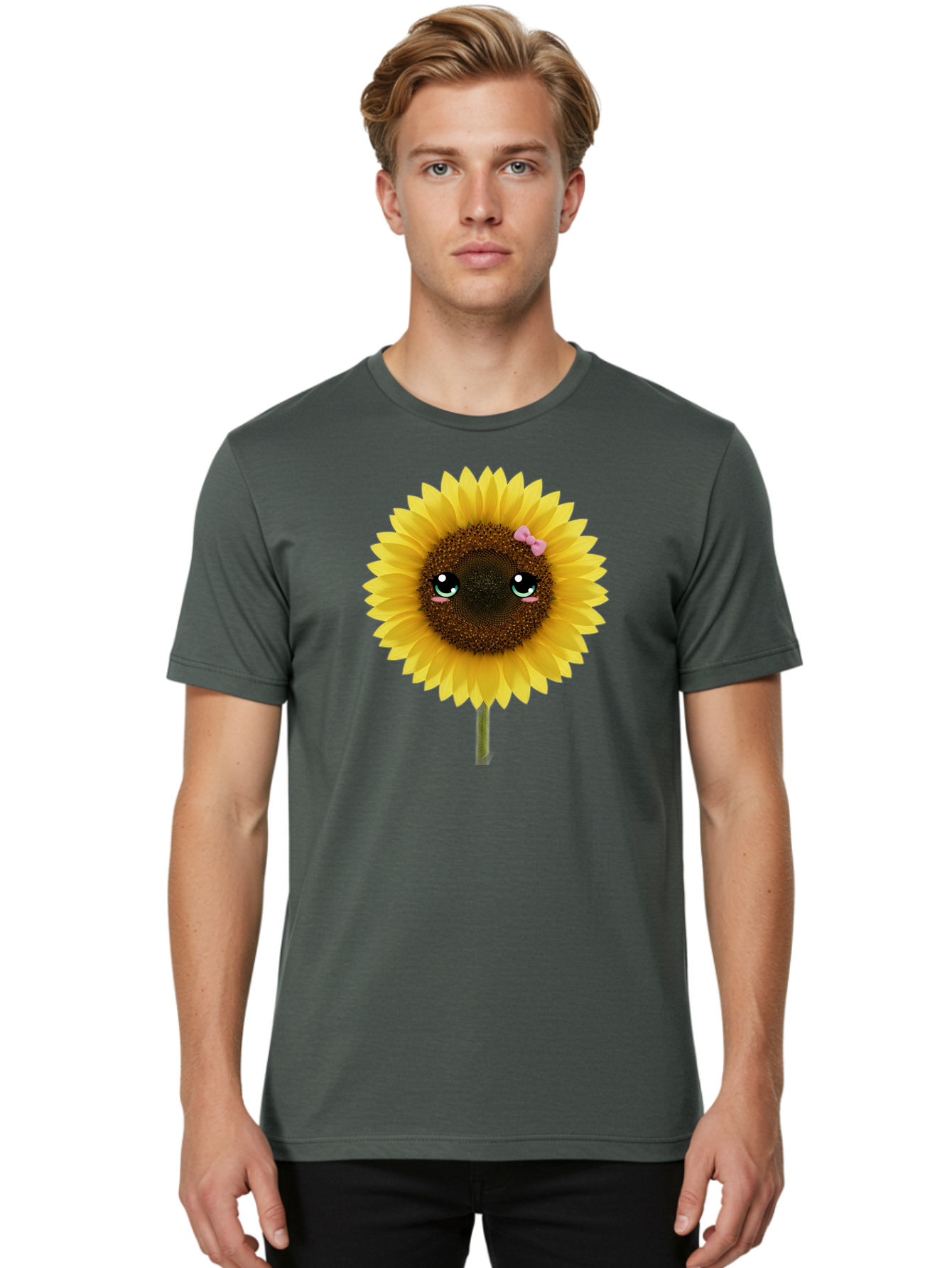 Cartoon-Sunflower Men'S Graphic Tee, 100% Cotton, Comfortable Casual Summer Wear, Machine Washable, Vintage Camera, Old Camera, Antique Camera, Black Camera, Classic Photography, Photography Equipment, Nostalgic Device, Film Camera, Camera Art Baf711