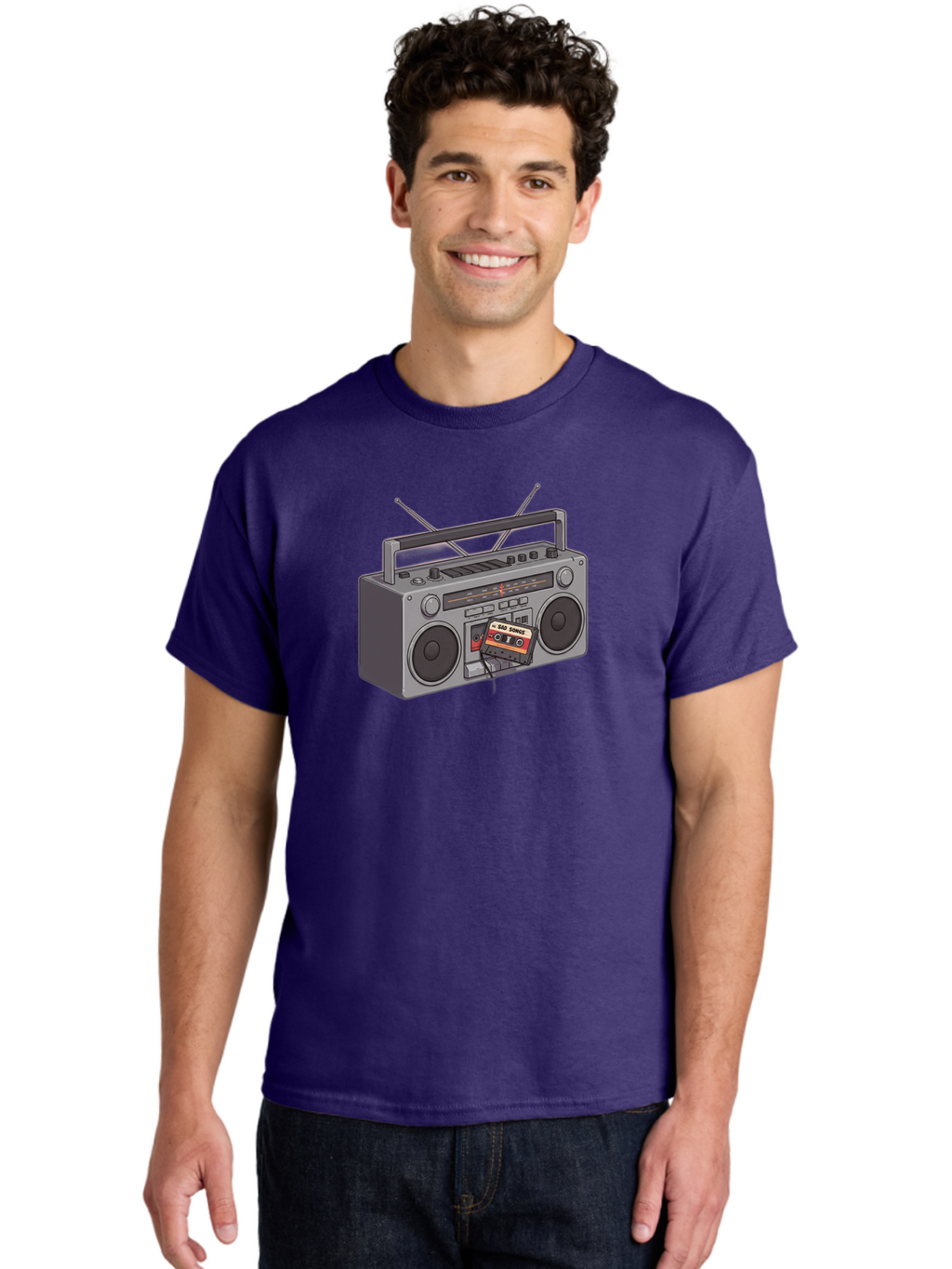 Cassette-Boombox Men'S Graphic Tee, 100% Cotton, Comfortable Casual Summer Wear, Machine Washable, Vintage Camera, Old Camera, Antique Camera, Black Camera, Classic Photography, Photography Equipment, Nostalgic Device, Film Camera, Camera Art Baf712