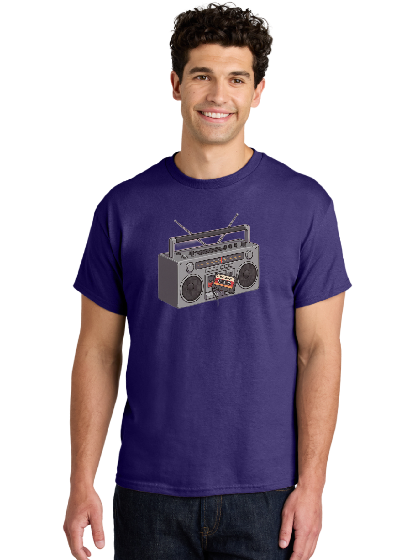 Cassette-Boombox Men'S Graphic Tee, 100% Cotton, Comfortable Casual Summer Wear, Machine Washable, Vintage Camera, Old Camera, Antique Camera, Black Camera, Classic Photography, Photography Equipment, Nostalgic Device, Film Camera, Camera Art Baf712