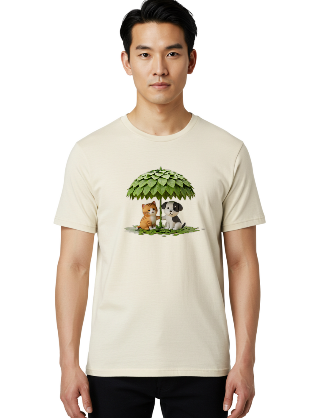 Cat-And-Dog-Under-Parasol Men'S Graphic Tee, 100% Cotton, Comfortable Casual Summer Wear, Machine Washable, Vintage Camera, Old Camera, Antique Camera, Black Camera, Classic Photography, Photography Equipment, Nostalgic Device, Film Camera, Baf713