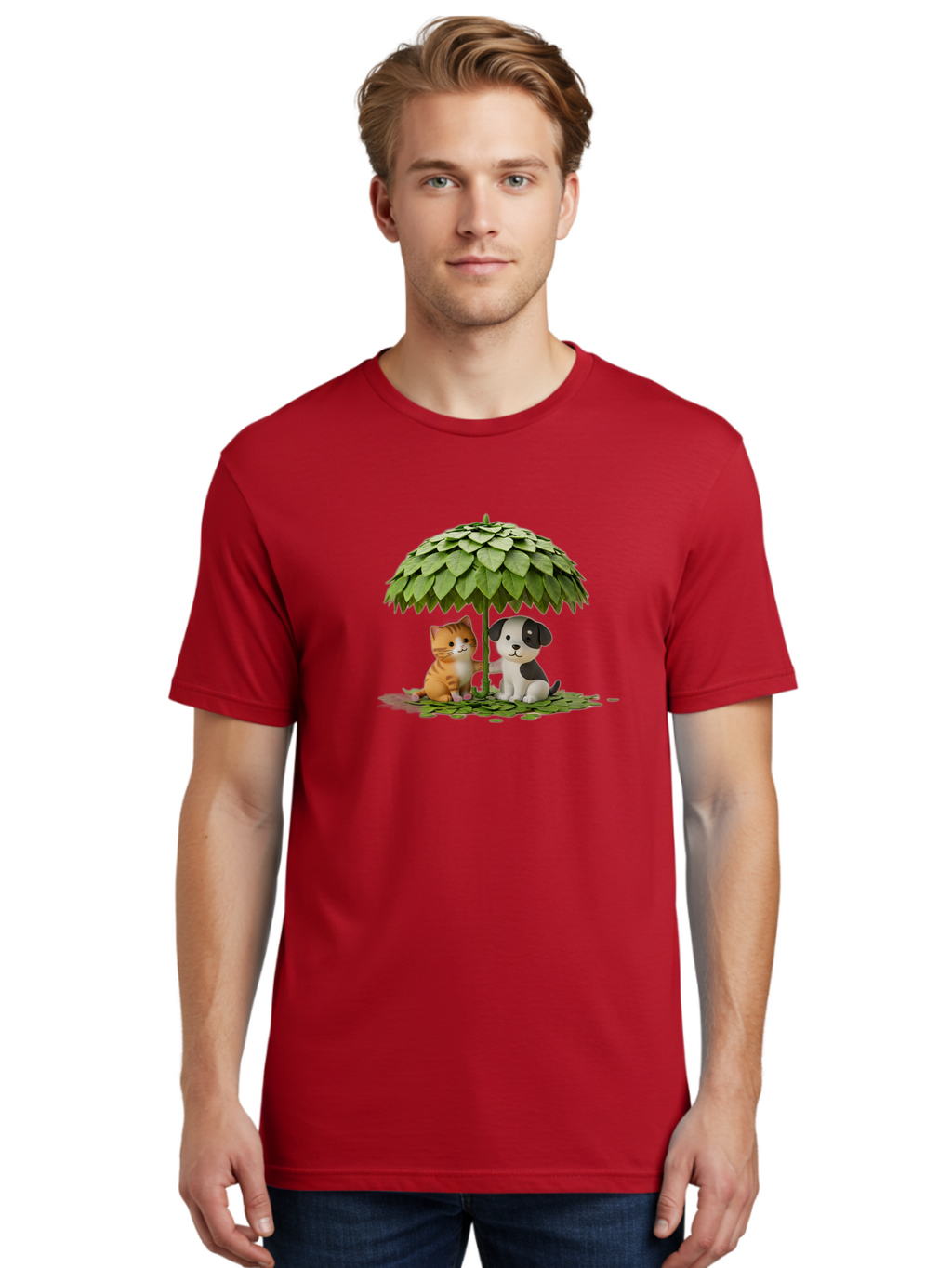 Cat-And-Dog-Under-Parasol Men'S Graphic Tee, 100% Cotton, Comfortable Casual Summer Wear, Machine Washable, Vintage Camera, Old Camera, Antique Camera, Black Camera, Classic Photography, Photography Equipment, Nostalgic Device, Film Camera, Baf713
