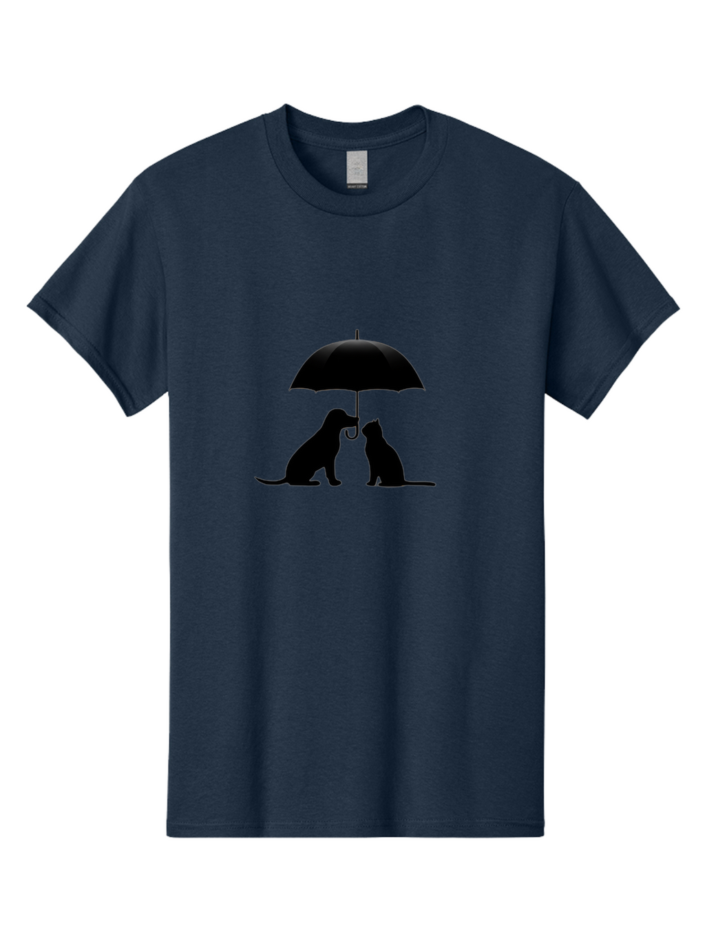Cat-And-Dog-Under-Umbrella-2 Men'S Graphic Tee, 100% Cotton, Comfortable Casual Summer Wear, Machine Washable, Vintage Camera, Old Camera, Antique Camera, Black Camera, Classic Photography, Photography Equipment, Nostalgic Device, Film Camera, Baf716
