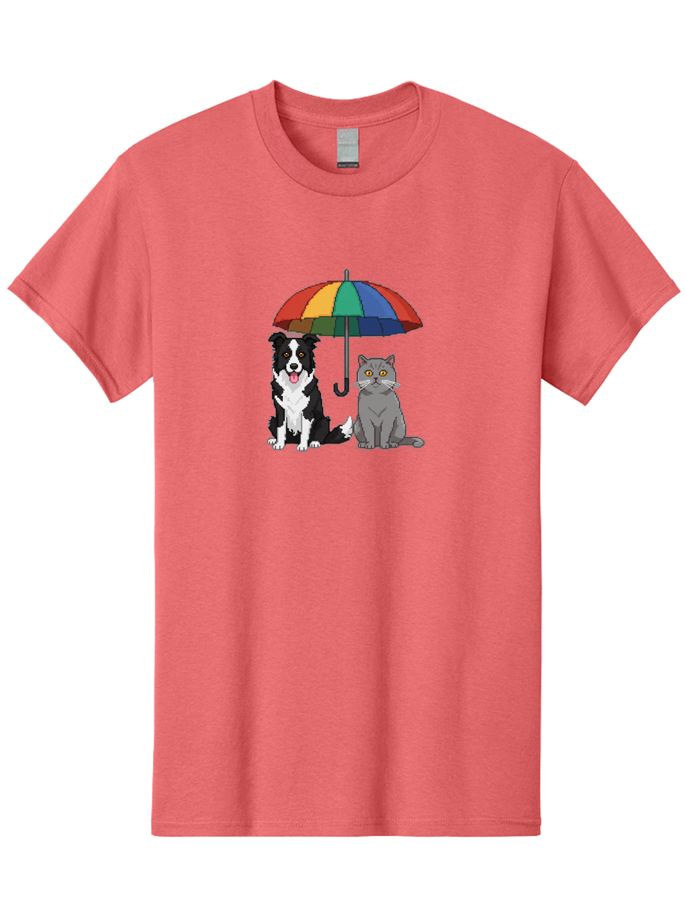 Cat-And-Dog-Under-Umbrella-3 Men'S Graphic Tee, 100% Cotton, Comfortable Casual Summer Wear, Machine Washable, Vintage Camera, Old Camera, Antique Camera, Black Camera, Classic Photography, Photography Equipment, Nostalgic Device, Film Camera, Baf717