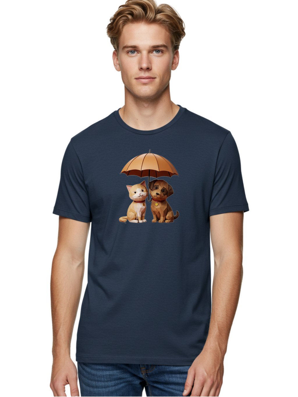 Cat-And-Dog-Under-Umbrella-7 Men'S Graphic Tee, 100% Cotton, Comfortable Casual Summer Wear, Machine Washable, Vintage Camera, Old Camera, Antique Camera, Black Camera, Classic Photography, Photography Equipment, Nostalgic Device, Film Camera, Baf721