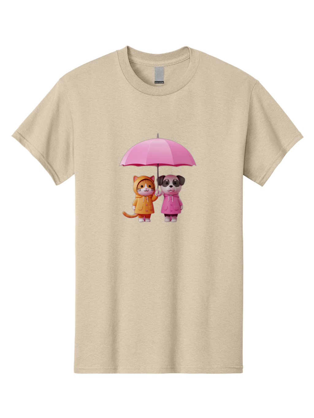 Cat-And-Pug-Under-Pink-Umbrella Men'S Graphic Tee, 100% Cotton, Comfortable Casual Summer Wear, Machine Washable, Vintage Camera, Old Camera, Antique Camera, Black Camera, Classic Photography, Photography Equipment, Nostalgic Device, Baf724