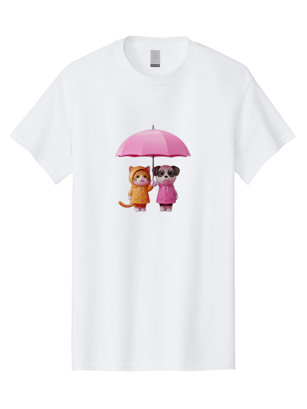 Cat-And-Pug-Under-Pink-Umbrella Men'S Graphic Tee, 100% Cotton, Comfortable Casual Summer Wear, Machine Washable, Vintage Camera, Old Camera, Antique Camera, Black Camera, Classic Photography, Photography Equipment, Nostalgic Device, Baf724