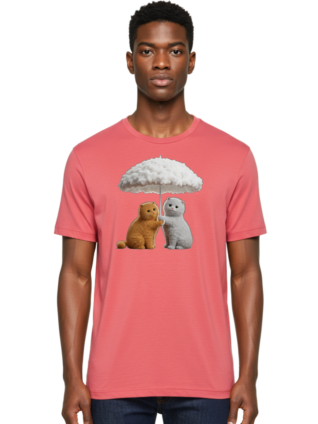 Cats-Under-Cloudy-Umbrella Men'S Graphic Tee, 100% Cotton, Comfortable Casual Summer Wear, Machine Washable, Vintage Camera, Old Camera, Antique Camera, Black Camera, Classic Photography, Photography Equipment, Nostalgic Device, Film Camera, Baf725