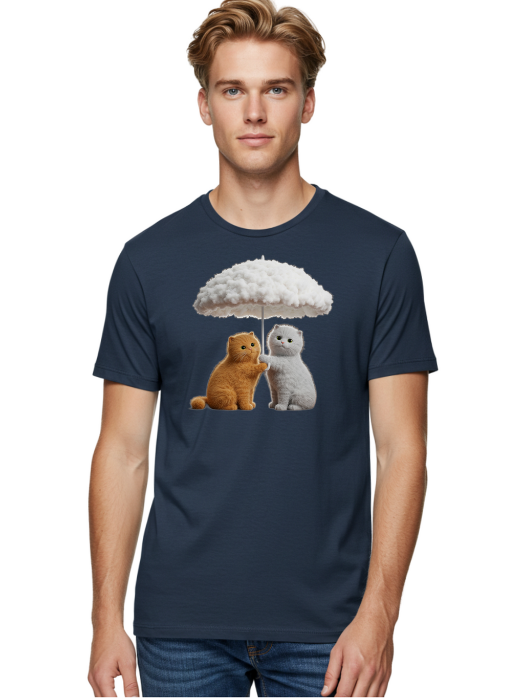 Cats-Under-Cloudy-Umbrella Men'S Graphic Tee, 100% Cotton, Comfortable Casual Summer Wear, Machine Washable, Vintage Camera, Old Camera, Antique Camera, Black Camera, Classic Photography, Photography Equipment, Nostalgic Device, Film Camera, Baf725