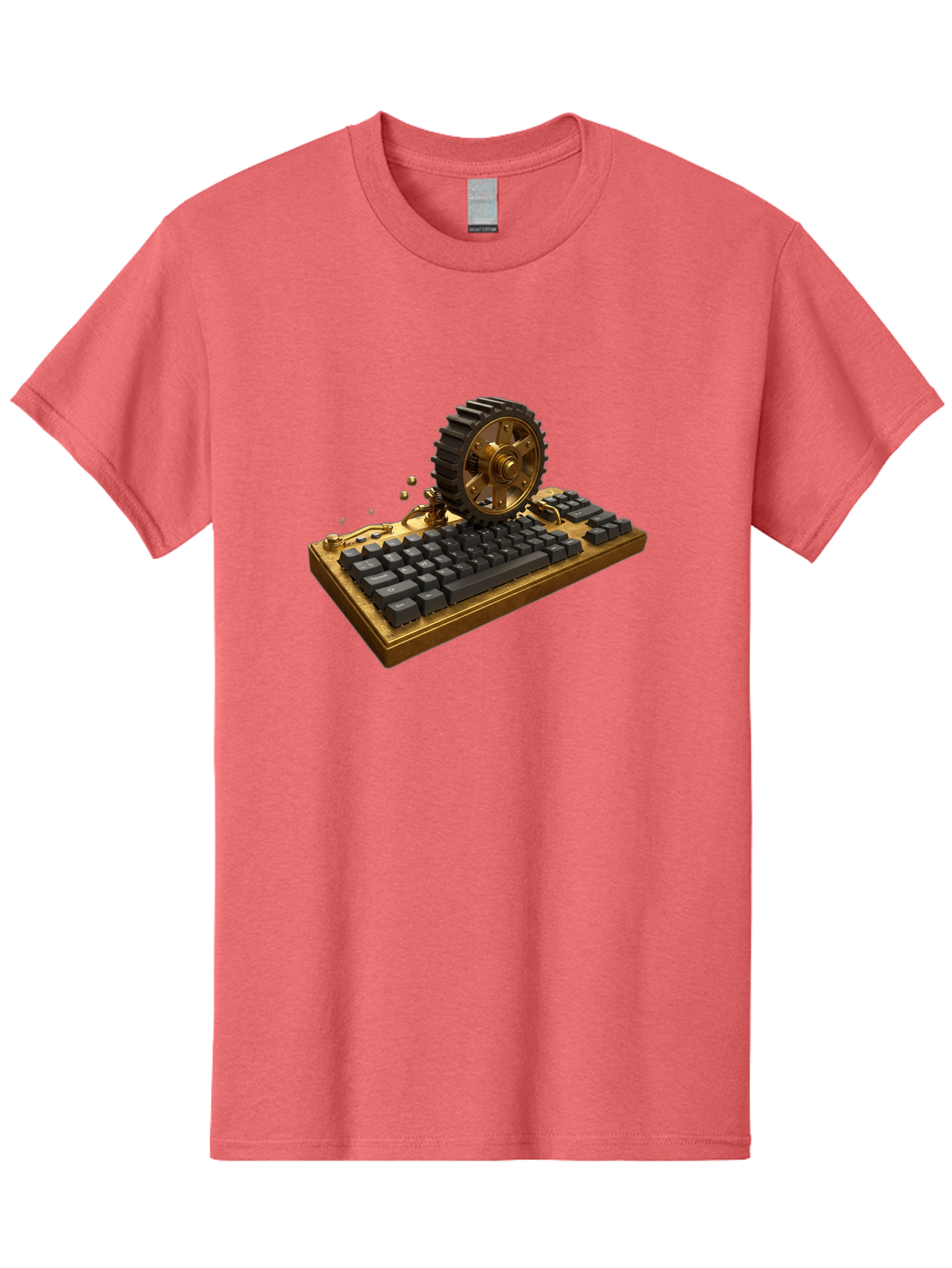 Cog-Wheel-Keyboard Men'S Graphic Tee, 100% Cotton, Comfortable Casual Summer Wear, Machine Washable, Vintage Camera, Old Camera, Antique Camera, Black Camera, Classic Photography, Photography Equipment, Nostalgic Device, Film Camera, Baf727