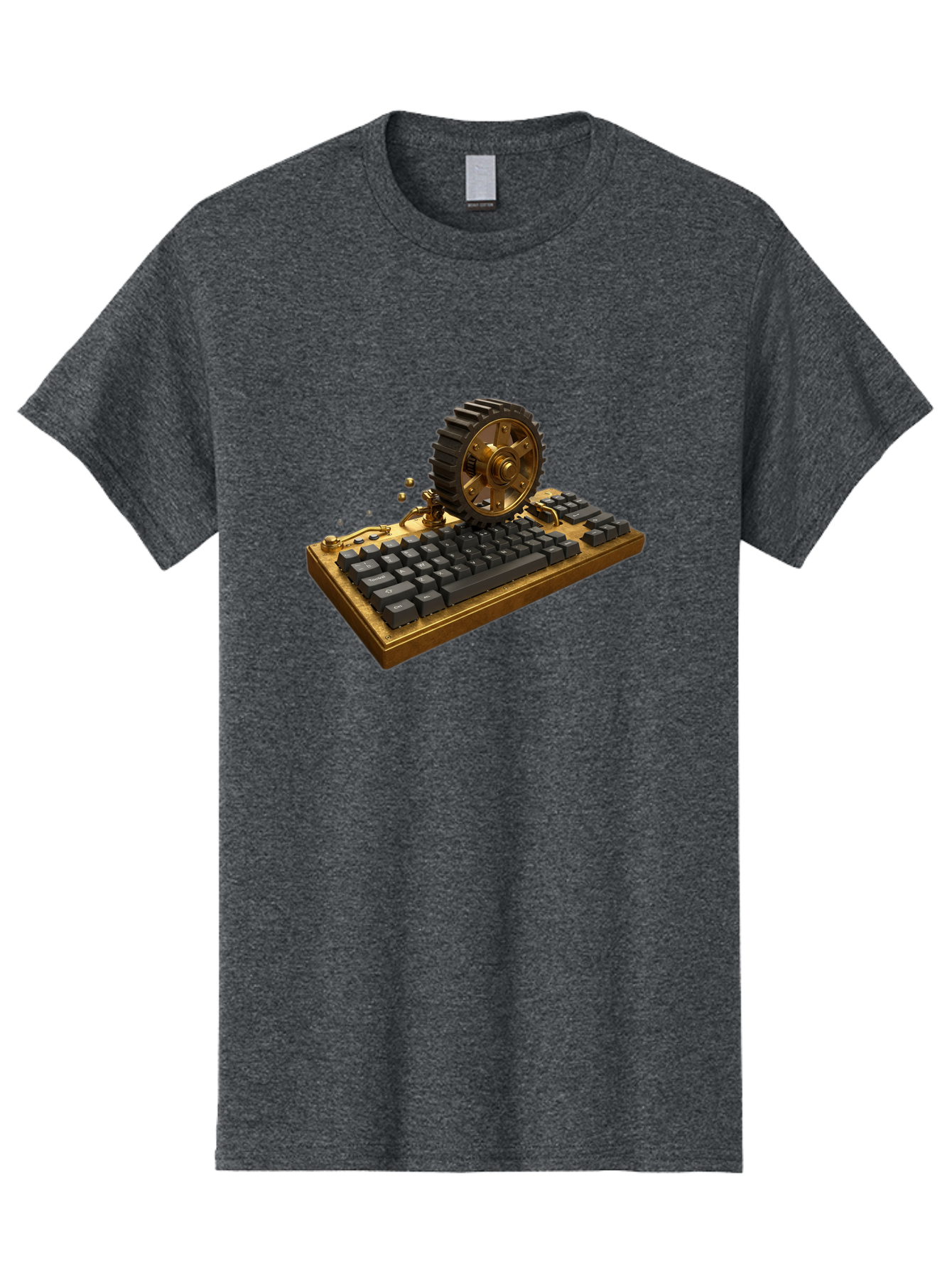 Cog-Wheel-Keyboard Men'S Graphic Tee, 100% Cotton, Comfortable Casual Summer Wear, Machine Washable, Vintage Camera, Old Camera, Antique Camera, Black Camera, Classic Photography, Photography Equipment, Nostalgic Device, Film Camera, Baf727