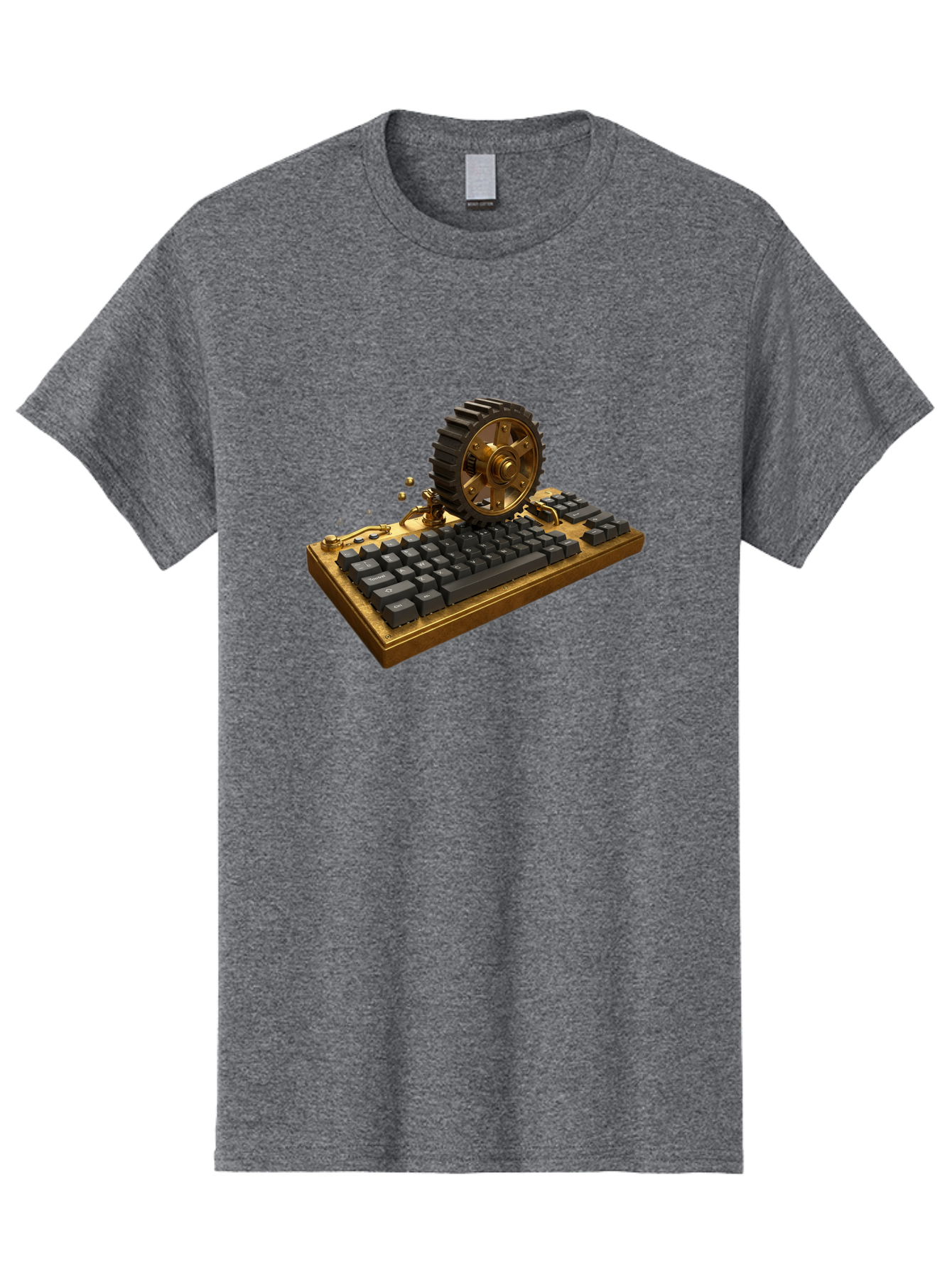 Cog-Wheel-Keyboard Men'S Graphic Tee, 100% Cotton, Comfortable Casual Summer Wear, Machine Washable, Vintage Camera, Old Camera, Antique Camera, Black Camera, Classic Photography, Photography Equipment, Nostalgic Device, Film Camera, Baf727