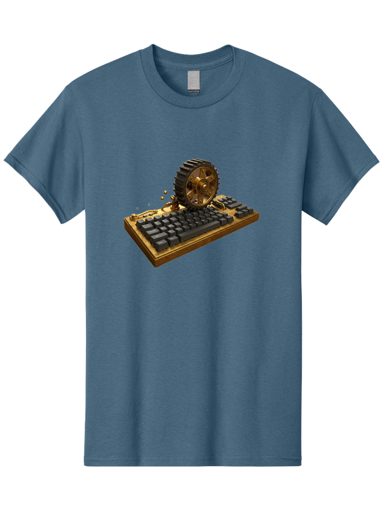 Cog-Wheel-Keyboard Men'S Graphic Tee, 100% Cotton, Comfortable Casual Summer Wear, Machine Washable, Vintage Camera, Old Camera, Antique Camera, Black Camera, Classic Photography, Photography Equipment, Nostalgic Device, Film Camera, Baf727