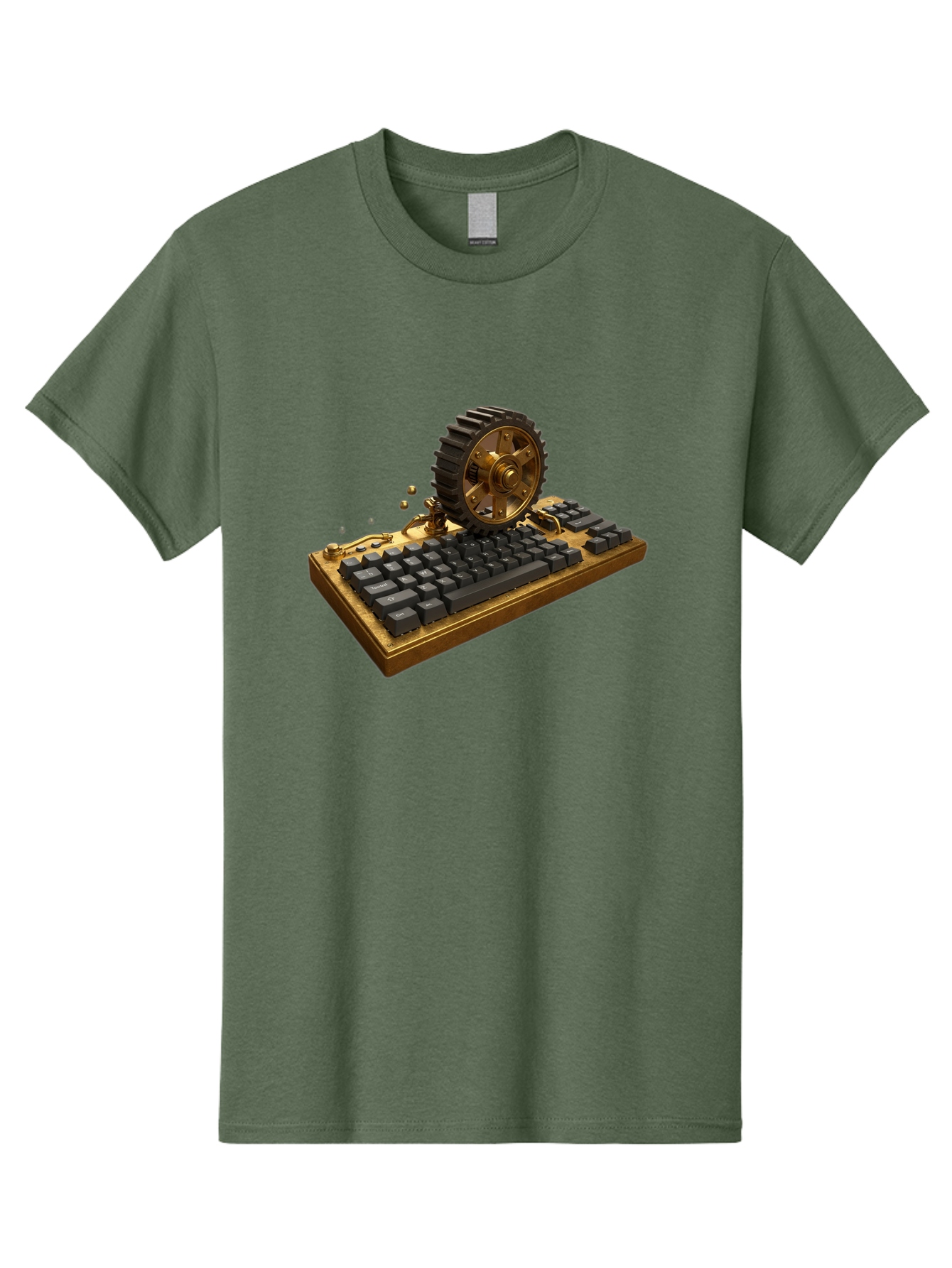 Cog-Wheel-Keyboard Men'S Graphic Tee, 100% Cotton, Comfortable Casual Summer Wear, Machine Washable, Vintage Camera, Old Camera, Antique Camera, Black Camera, Classic Photography, Photography Equipment, Nostalgic Device, Film Camera, Baf727