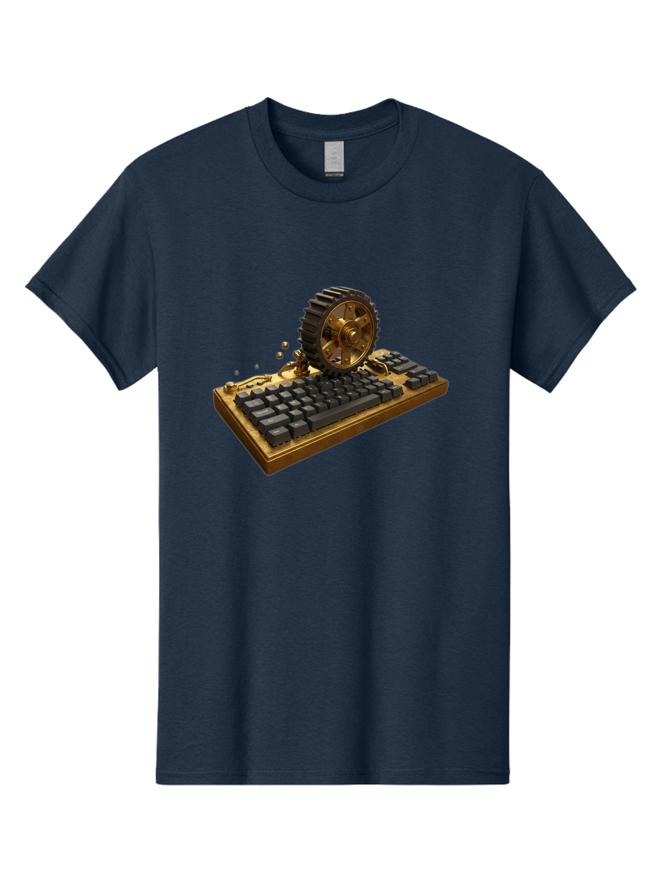 Cog-Wheel-Keyboard Men'S Graphic Tee, 100% Cotton, Comfortable Casual Summer Wear, Machine Washable, Vintage Camera, Old Camera, Antique Camera, Black Camera, Classic Photography, Photography Equipment, Nostalgic Device, Film Camera, Baf727