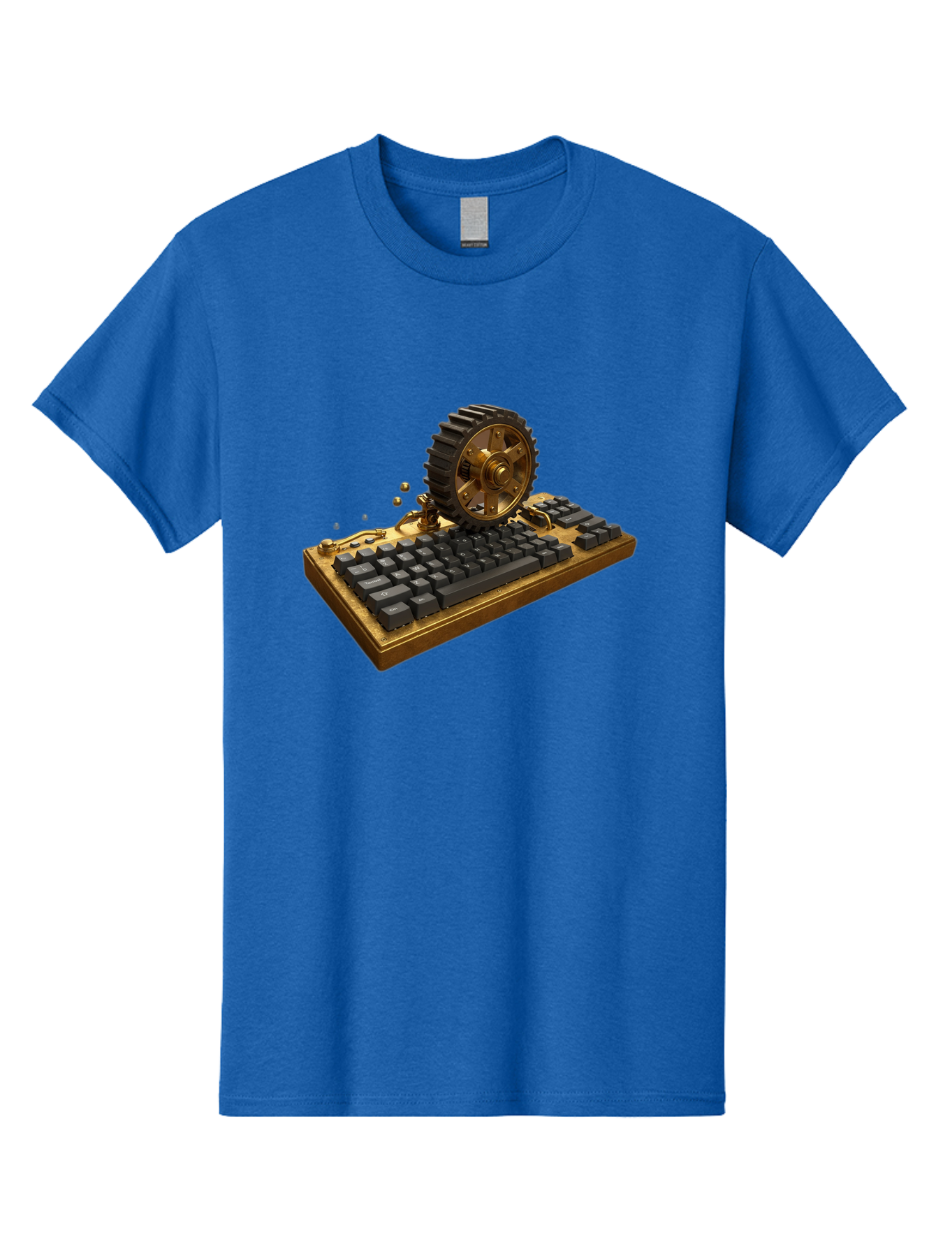 Cog-Wheel-Keyboard Men'S Graphic Tee, 100% Cotton, Comfortable Casual Summer Wear, Machine Washable, Vintage Camera, Old Camera, Antique Camera, Black Camera, Classic Photography, Photography Equipment, Nostalgic Device, Film Camera, Baf727