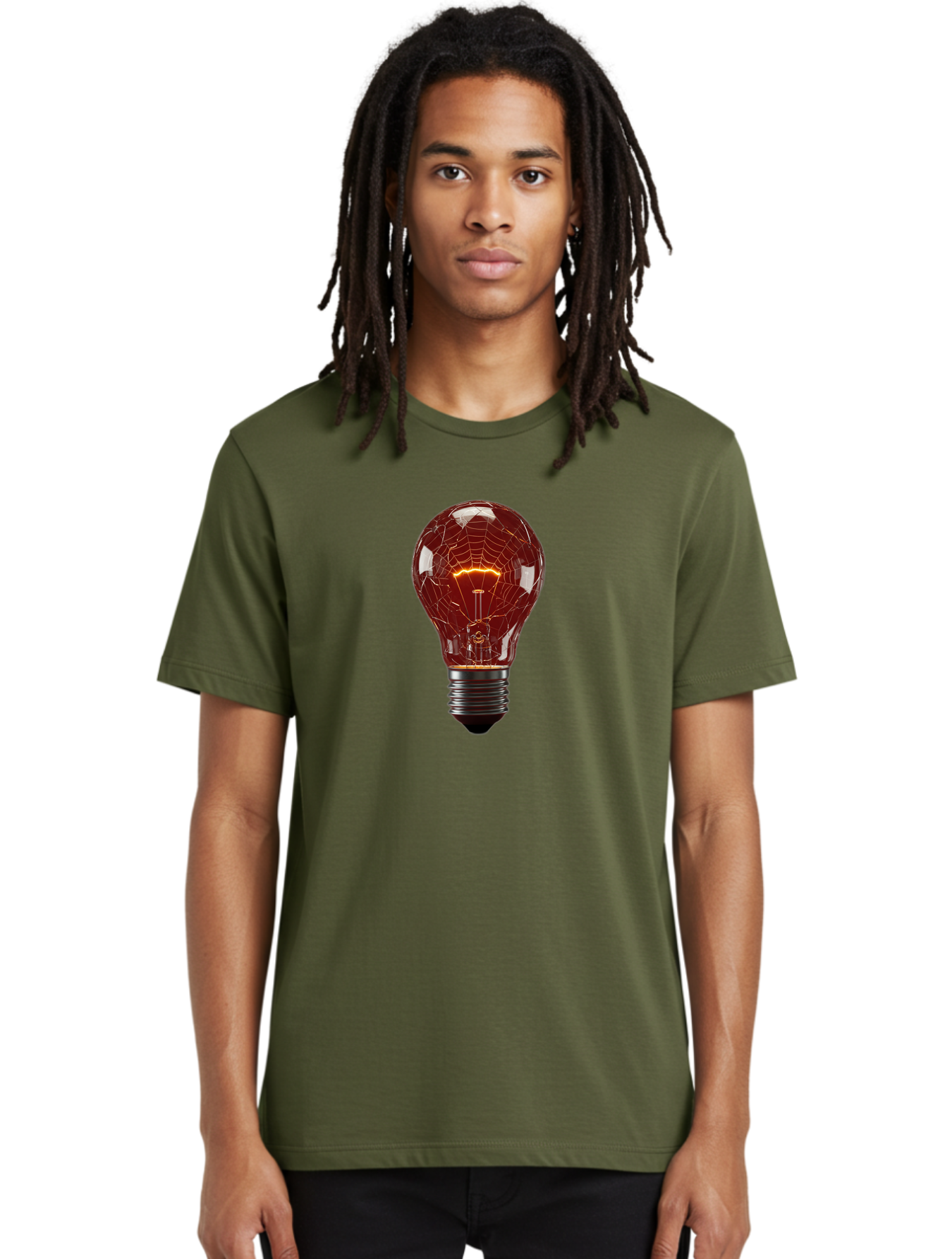 Cracked-Light-Bulb-1 Men'S Graphic Tee, 100% Cotton, Comfortable Casual Summer Wear, Machine Washable, Vintage Camera, Old Camera, Antique Camera, Black Camera, Classic Photography, Photography Equipment, Nostalgic Device, Film Camera, Baf731