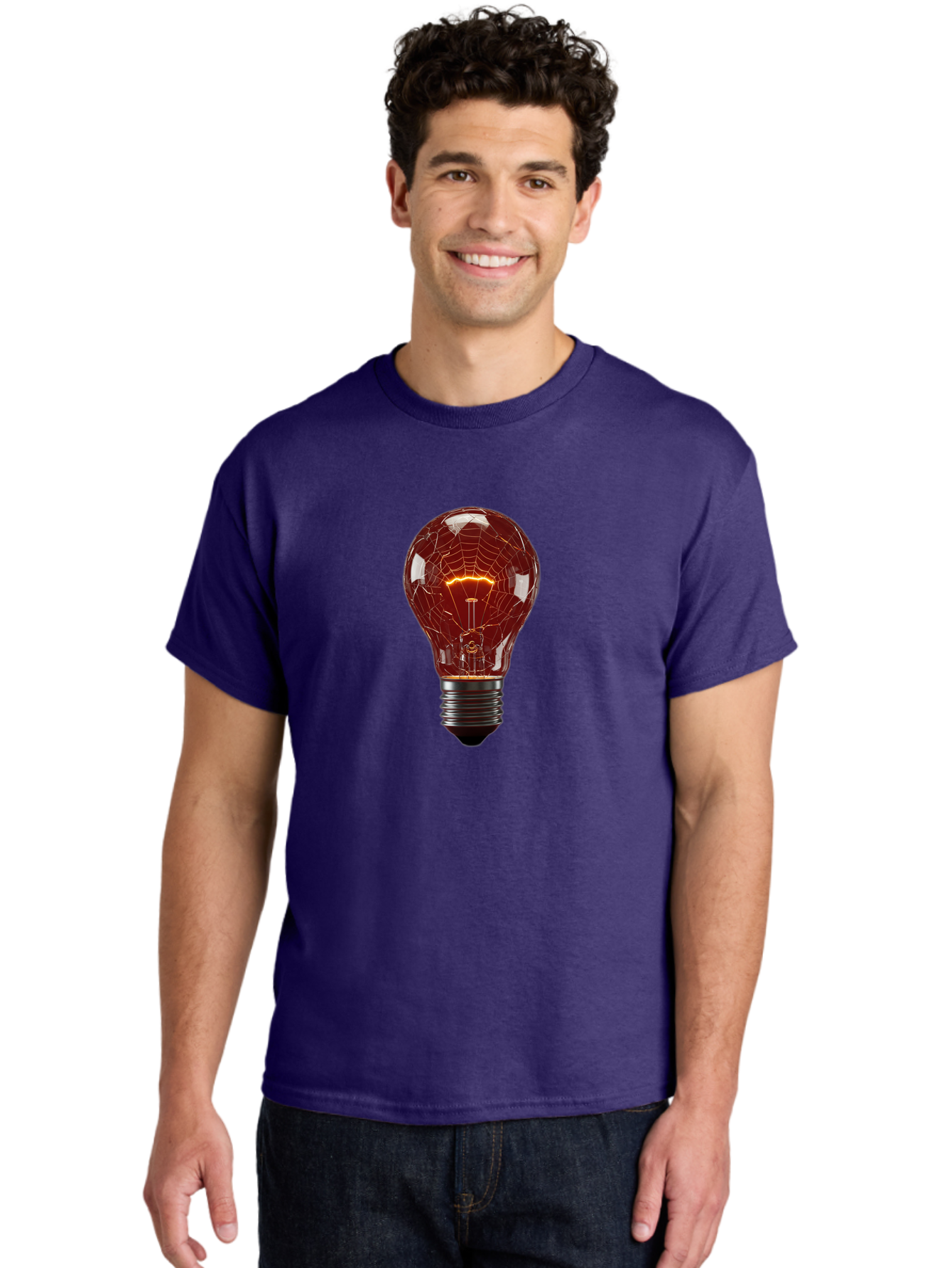 Cracked-Light-Bulb-1 Men'S Graphic Tee, 100% Cotton, Comfortable Casual Summer Wear, Machine Washable, Vintage Camera, Old Camera, Antique Camera, Black Camera, Classic Photography, Photography Equipment, Nostalgic Device, Film Camera, Baf731