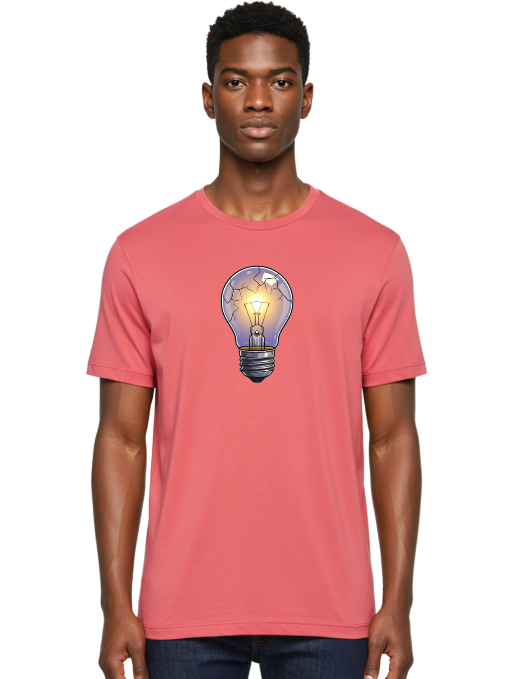 Cracked-Light-Bulb-13 Men'S Graphic Tee, 100% Cotton, Comfortable Casual Summer Wear, Machine Washable, Vintage Camera, Old Camera, Antique Camera, Black Camera, Classic Photography, Photography Equipment, Nostalgic Device, Film Camera, Baf735