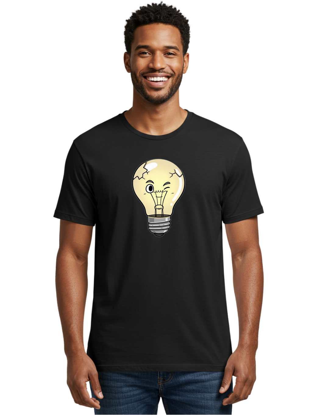 Cracked-Light-Bulb-14 Men'S Graphic Tee, 100% Cotton, Comfortable Casual Summer Wear, Machine Washable, Vintage Camera, Old Camera, Antique Camera, Black Camera, Classic Photography, Photography Equipment, Nostalgic Device, Film Camera, Baf736