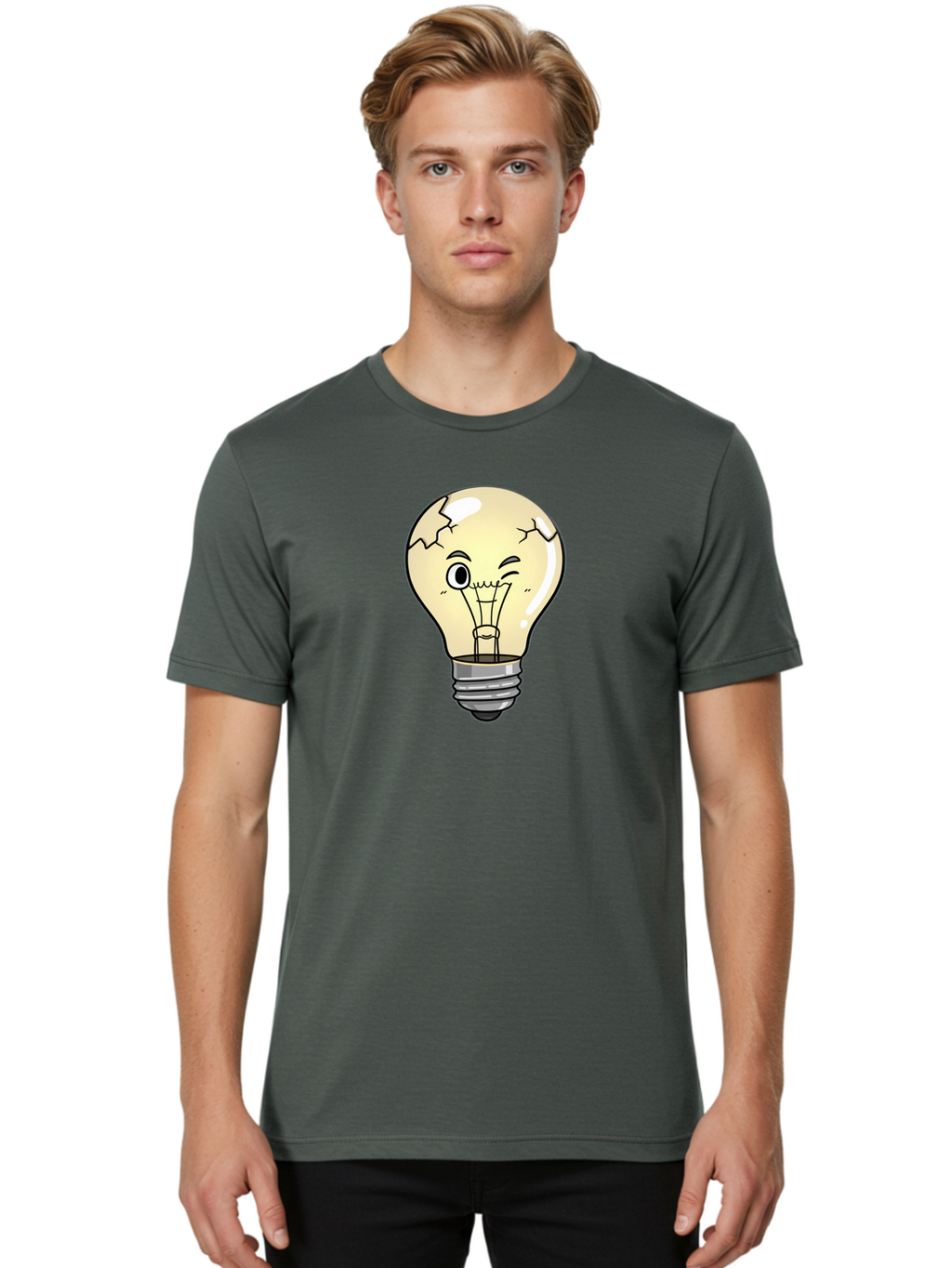 Cracked-Light-Bulb-14 Men'S Graphic Tee, 100% Cotton, Comfortable Casual Summer Wear, Machine Washable, Vintage Camera, Old Camera, Antique Camera, Black Camera, Classic Photography, Photography Equipment, Nostalgic Device, Film Camera, Baf736