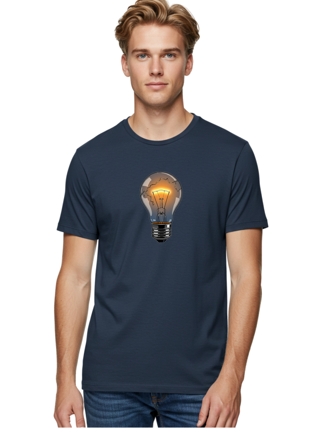 Cracked-Light-Bulb-15 Men'S Graphic Tee, 100% Cotton, Comfortable Casual Summer Wear, Machine Washable, Vintage Camera, Old Camera, Antique Camera, Black Camera, Classic Photography, Photography Equipment, Nostalgic Device, Film Camera, Baf737