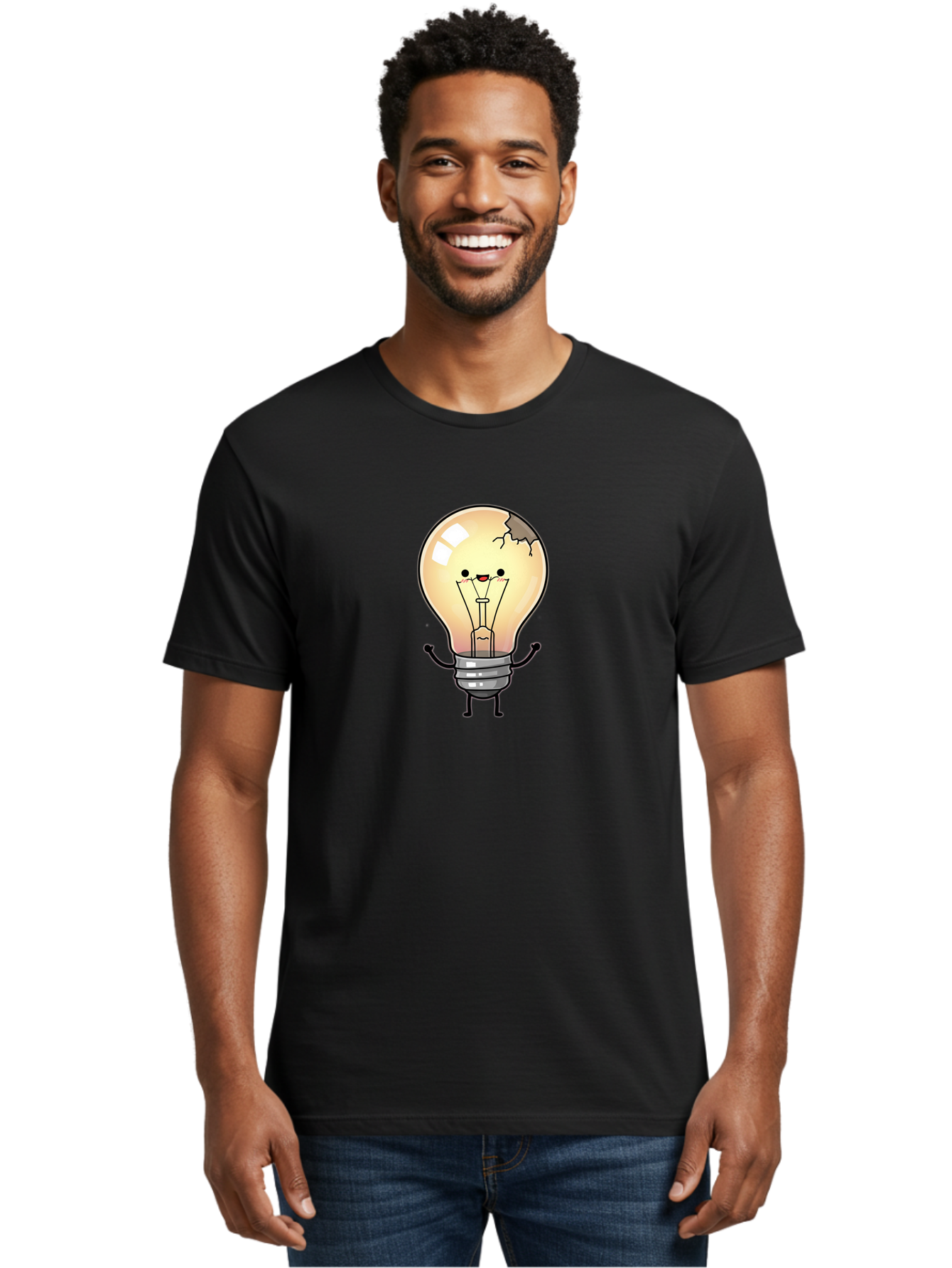 Cracked-Light-Bulb-16 Men'S Graphic Tee, 100% Cotton, Comfortable Casual Summer Wear, Machine Washable, Vintage Camera, Old Camera, Antique Camera, Black Camera, Classic Photography, Photography Equipment, Nostalgic Device, Film Camera, Baf738