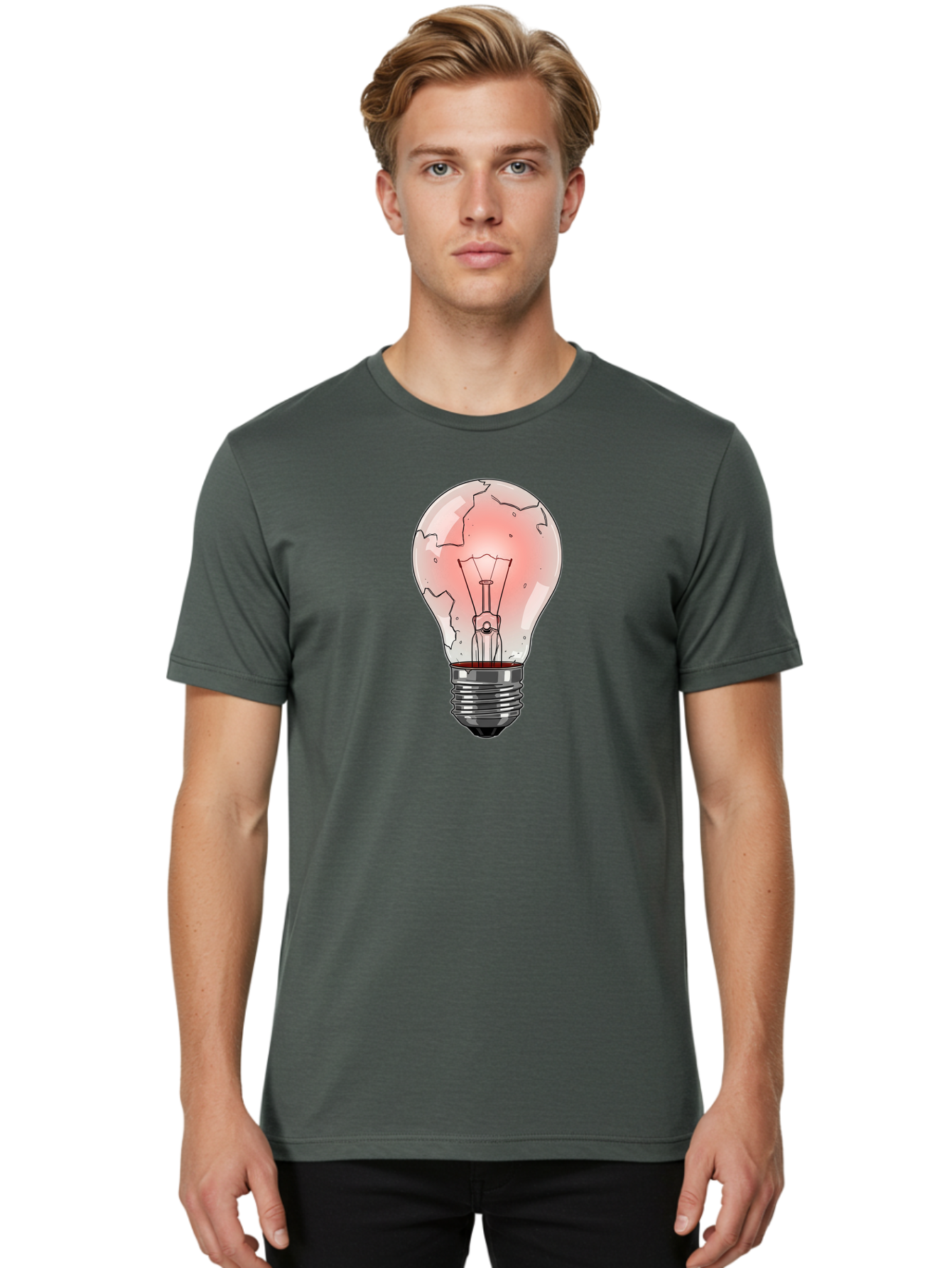 Cracked-Light-Bulb-18 Men'S Graphic Tee, 100% Cotton, Comfortable Casual Summer Wear, Machine Washable, Vintage Camera, Old Camera, Antique Camera, Black Camera, Classic Photography, Photography Equipment, Nostalgic Device, Film Camera, Baf740