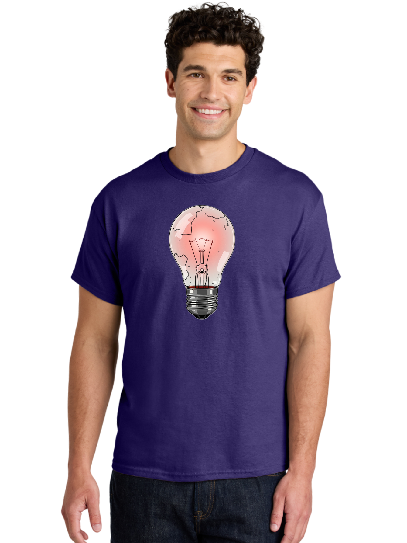 Cracked-Light-Bulb-18 Men'S Graphic Tee, 100% Cotton, Comfortable Casual Summer Wear, Machine Washable, Vintage Camera, Old Camera, Antique Camera, Black Camera, Classic Photography, Photography Equipment, Nostalgic Device, Film Camera, Baf740