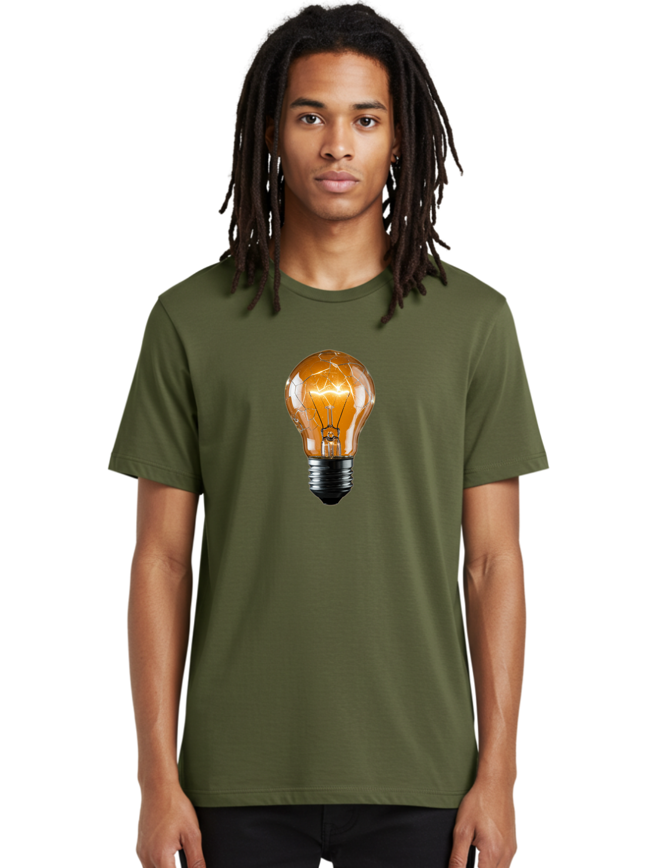 Cracked-Light-Bulb-2 Men'S Graphic Tee, 100% Cotton, Comfortable Casual Summer Wear, Machine Washable, Vintage Camera, Old Camera, Antique Camera, Black Camera, Classic Photography, Photography Equipment, Nostalgic Device, Film Camera, Baf742