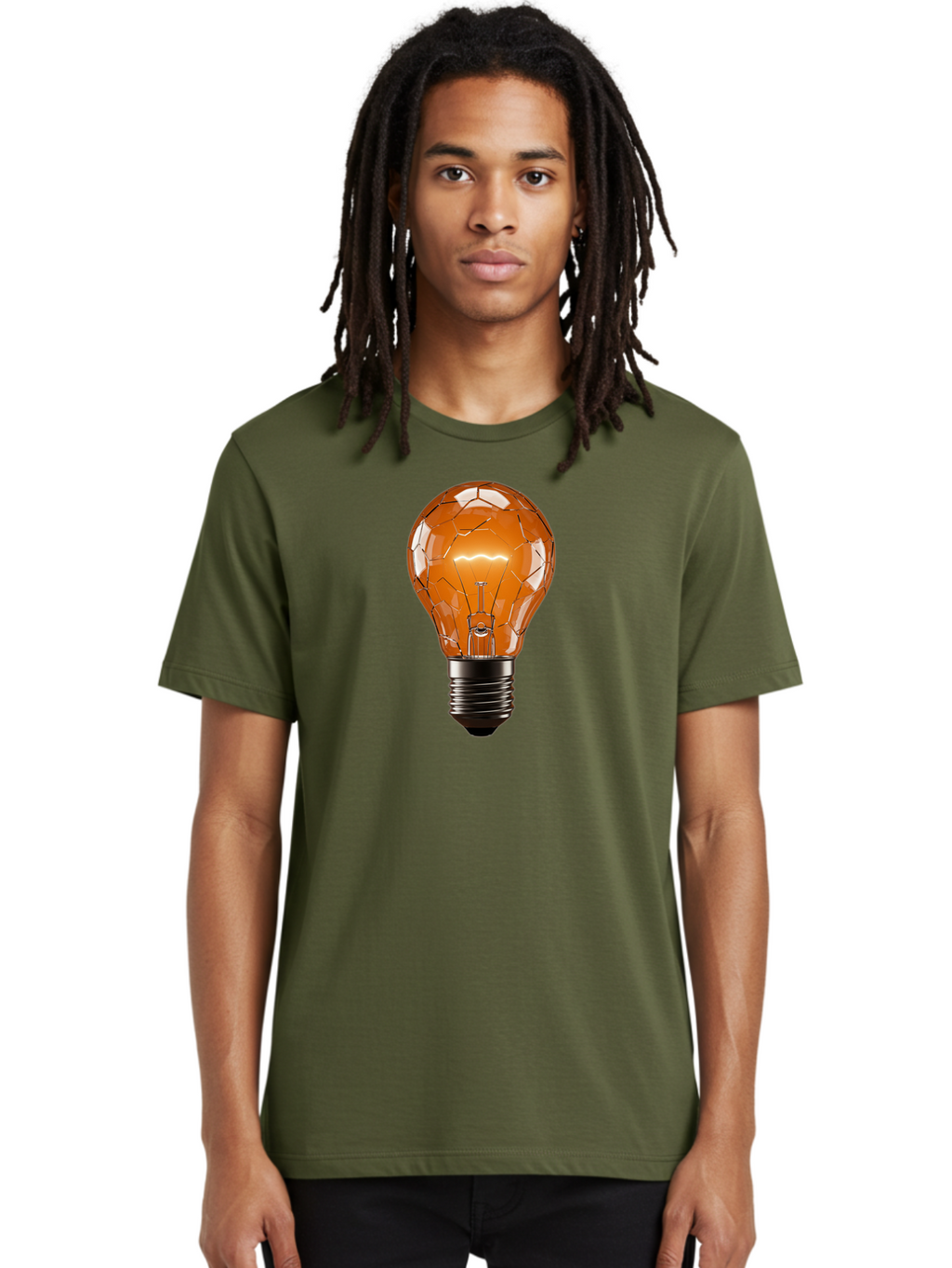 Cracked-Light-Bulb-3 Men'S Graphic Tee, 100% Cotton, Comfortable Casual Summer Wear, Machine Washable, Vintage Camera, Old Camera, Antique Camera, Black Camera, Classic Photography, Photography Equipment, Nostalgic Device, Film Camera, Baf743