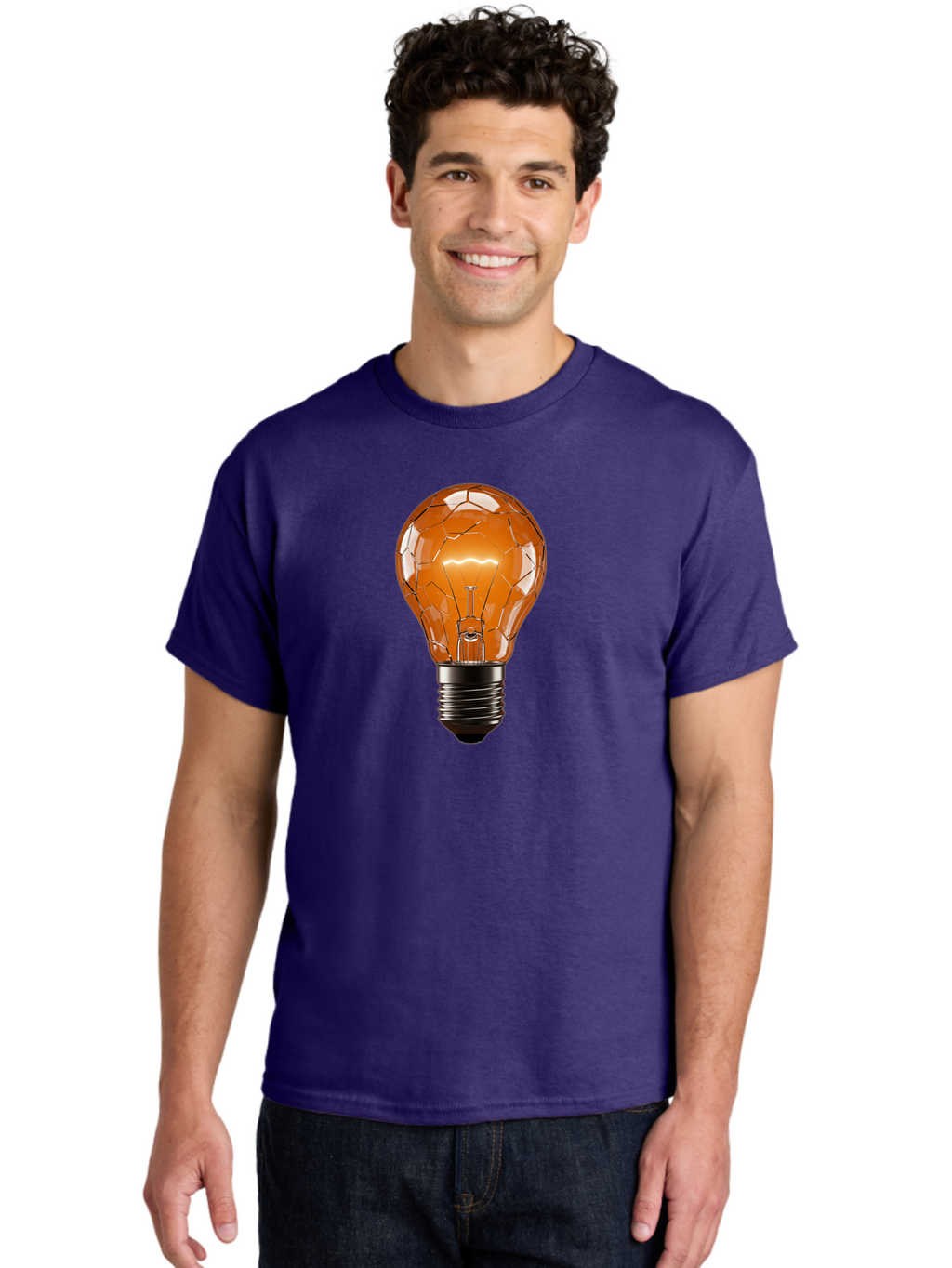Cracked-Light-Bulb-3 Men'S Graphic Tee, 100% Cotton, Comfortable Casual Summer Wear, Machine Washable, Vintage Camera, Old Camera, Antique Camera, Black Camera, Classic Photography, Photography Equipment, Nostalgic Device, Film Camera, Baf743