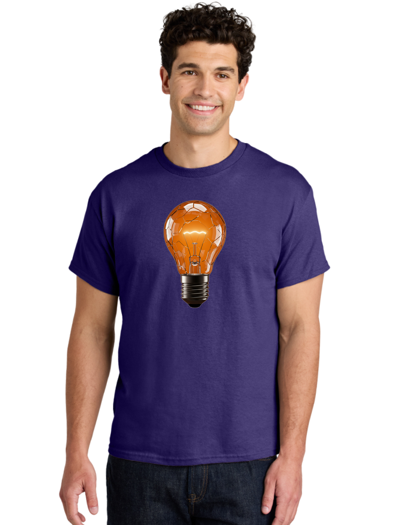 Cracked-Light-Bulb-3 Men'S Graphic Tee, 100% Cotton, Comfortable Casual Summer Wear, Machine Washable, Vintage Camera, Old Camera, Antique Camera, Black Camera, Classic Photography, Photography Equipment, Nostalgic Device, Film Camera, Baf743