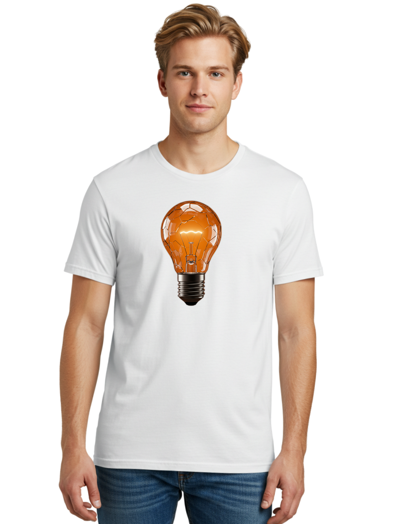 Cracked-Light-Bulb-3 Men'S Graphic Tee, 100% Cotton, Comfortable Casual Summer Wear, Machine Washable, Vintage Camera, Old Camera, Antique Camera, Black Camera, Classic Photography, Photography Equipment, Nostalgic Device, Film Camera, Baf743
