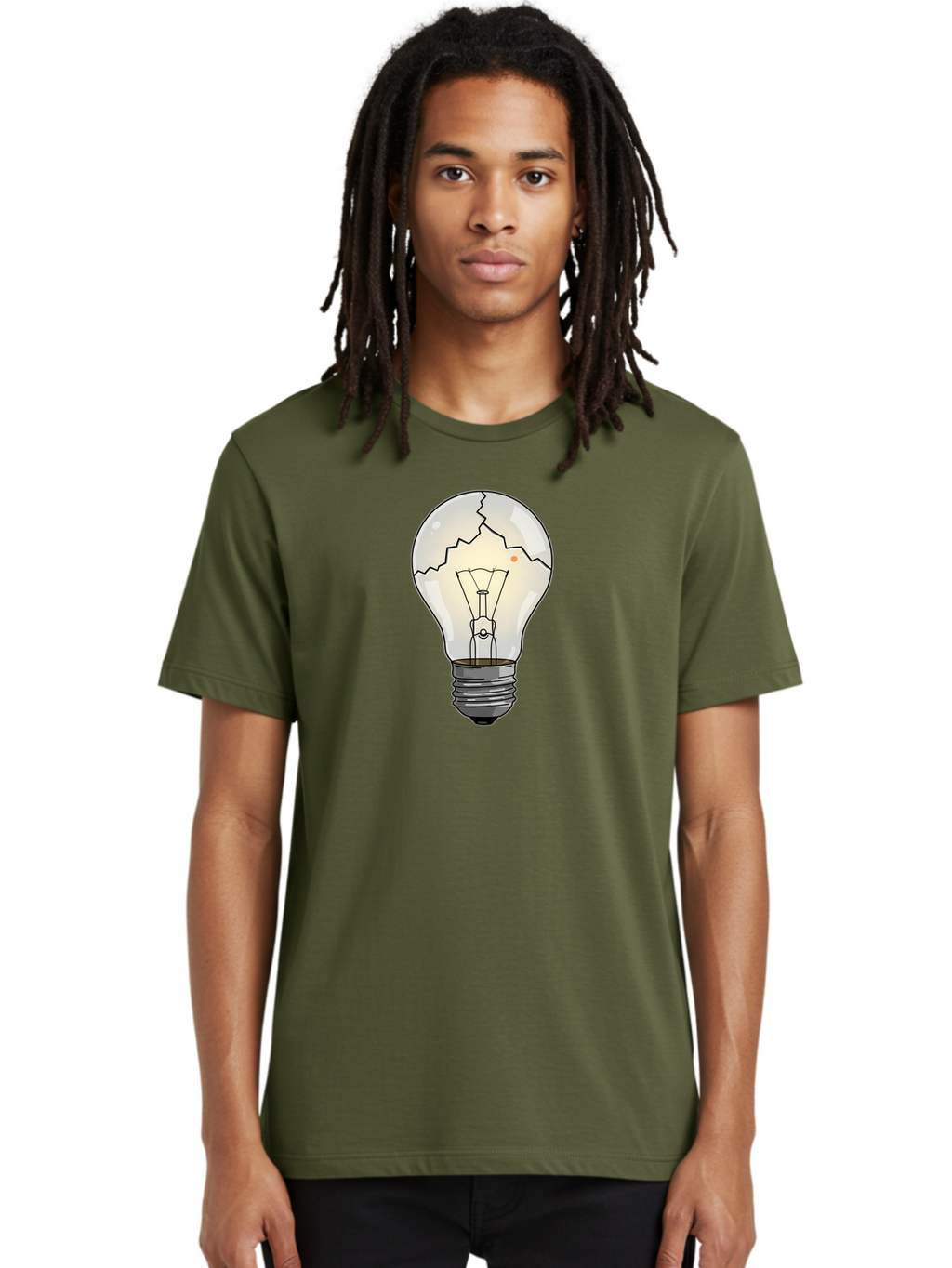 Cracked-Light-Bulb-4 Men'S Graphic Tee, 100% Cotton, Comfortable Casual Summer Wear, Machine Washable, Vintage Camera, Old Camera, Antique Camera, Black Camera, Classic Photography, Photography Equipment, Nostalgic Device, Film Camera, Baf744