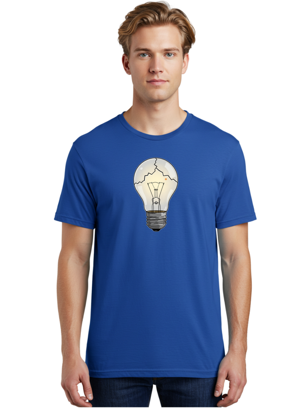 Cracked-Light-Bulb-4 Men'S Graphic Tee, 100% Cotton, Comfortable Casual Summer Wear, Machine Washable, Vintage Camera, Old Camera, Antique Camera, Black Camera, Classic Photography, Photography Equipment, Nostalgic Device, Film Camera, Baf744