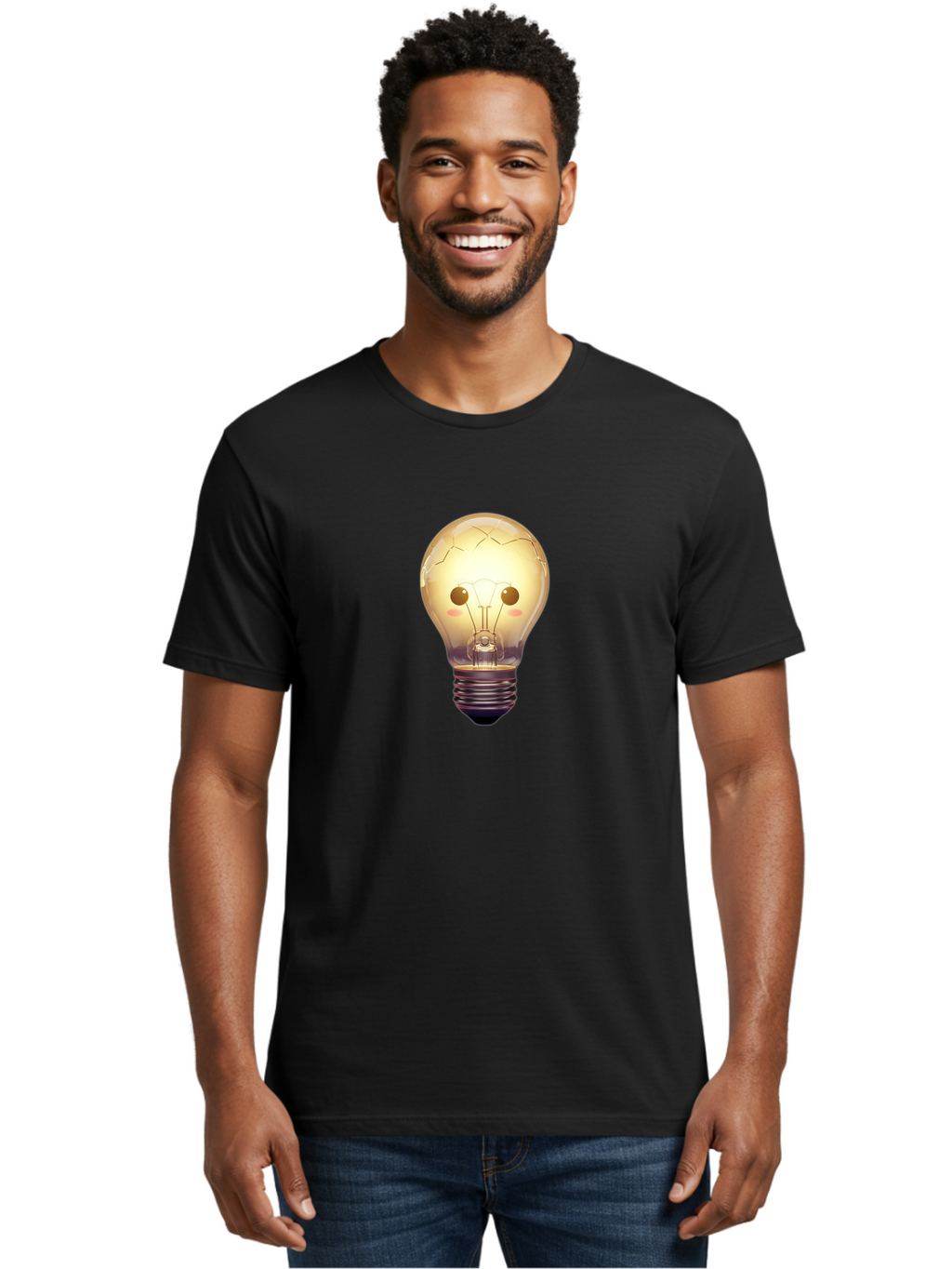 Cracked-Light-Bulb-5 Men'S Graphic Tee, 100% Cotton, Comfortable Casual Summer Wear, Machine Washable, Vintage Camera, Old Camera, Antique Camera, Black Camera, Classic Photography, Photography Equipment, Nostalgic Device, Film Camera, Baf745
