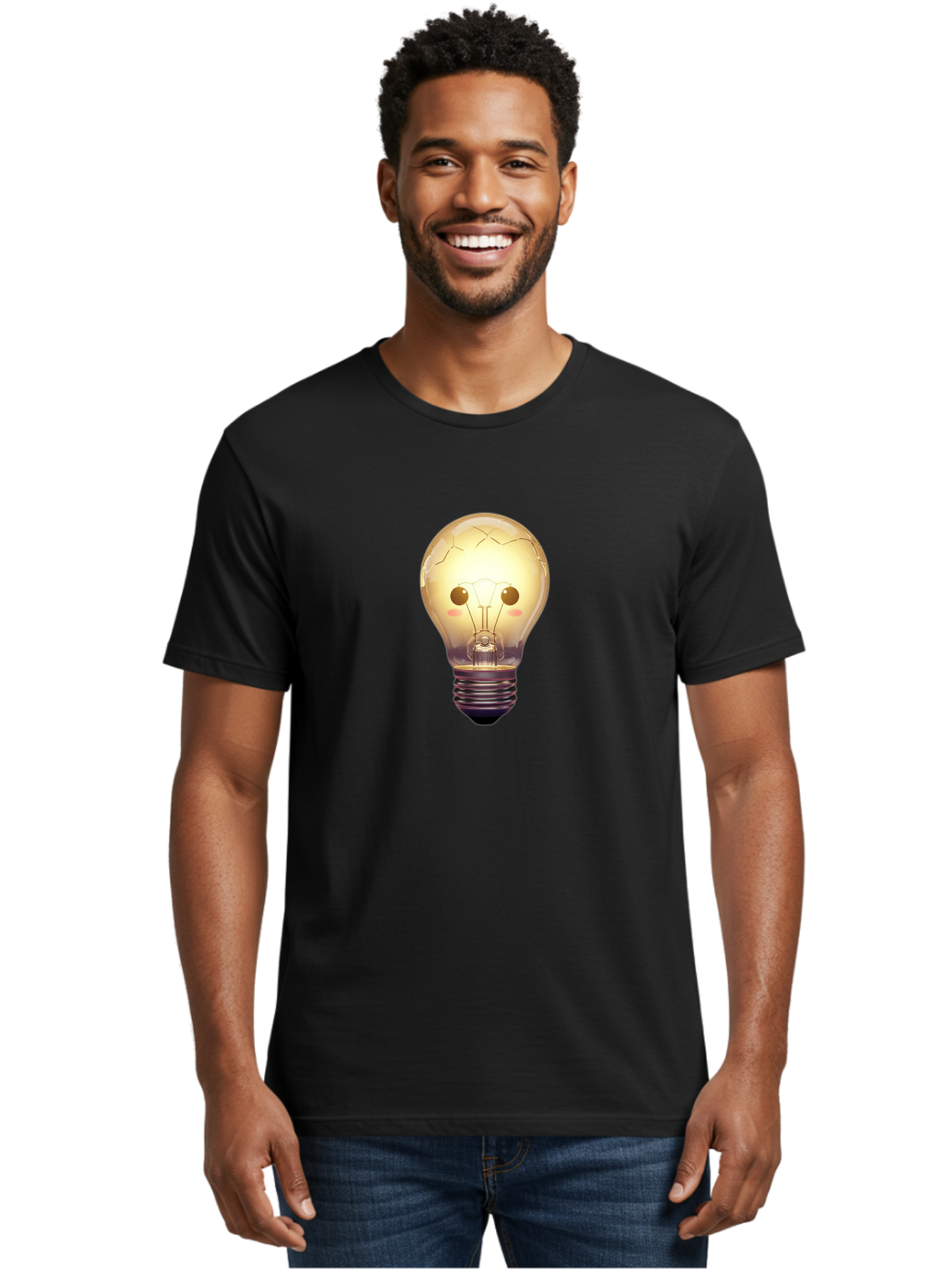 Cracked-Light-Bulb-5 Men'S Graphic Tee, 100% Cotton, Comfortable Casual Summer Wear, Machine Washable, Vintage Camera, Old Camera, Antique Camera, Black Camera, Classic Photography, Photography Equipment, Nostalgic Device, Film Camera, Baf745