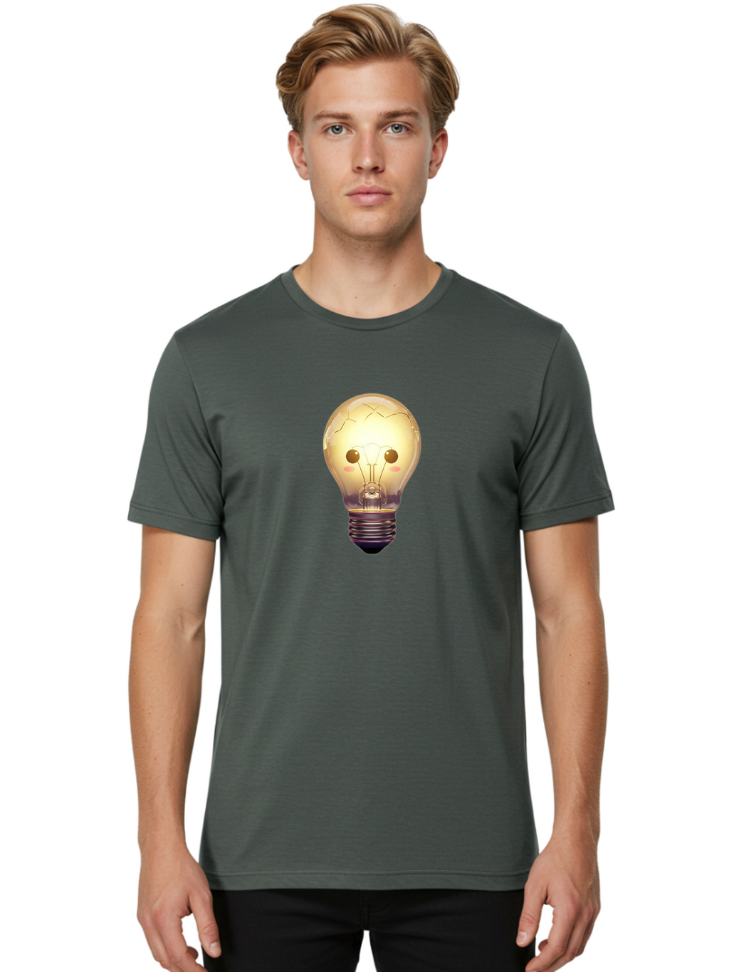 Cracked-Light-Bulb-5 Men'S Graphic Tee, 100% Cotton, Comfortable Casual Summer Wear, Machine Washable, Vintage Camera, Old Camera, Antique Camera, Black Camera, Classic Photography, Photography Equipment, Nostalgic Device, Film Camera, Baf745