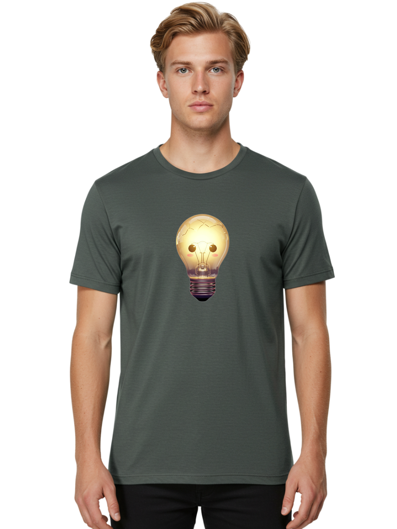 Cracked-Light-Bulb-5 Men'S Graphic Tee, 100% Cotton, Comfortable Casual Summer Wear, Machine Washable, Vintage Camera, Old Camera, Antique Camera, Black Camera, Classic Photography, Photography Equipment, Nostalgic Device, Film Camera, Baf745