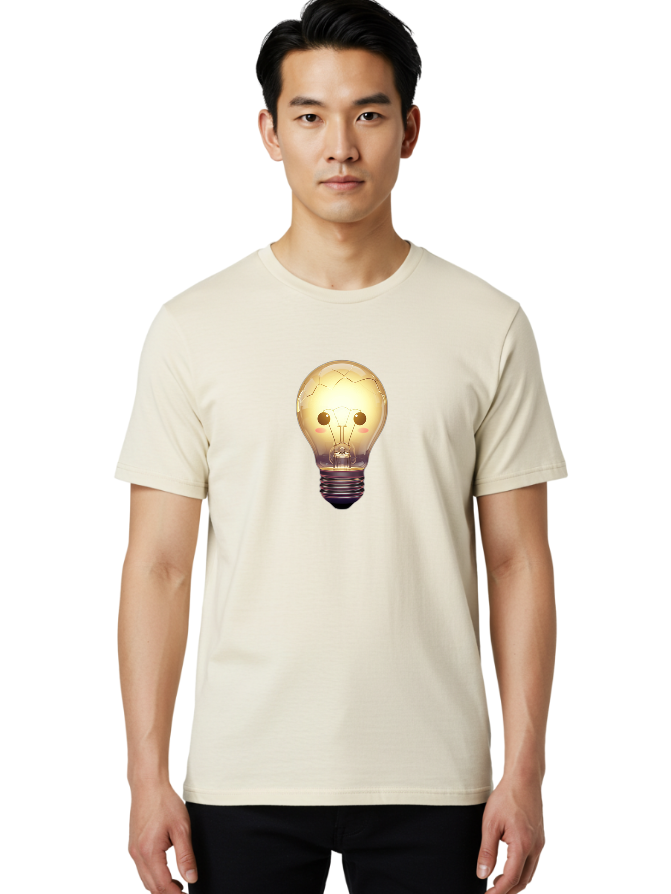 Cracked-Light-Bulb-5 Men'S Graphic Tee, 100% Cotton, Comfortable Casual Summer Wear, Machine Washable, Vintage Camera, Old Camera, Antique Camera, Black Camera, Classic Photography, Photography Equipment, Nostalgic Device, Film Camera, Baf745