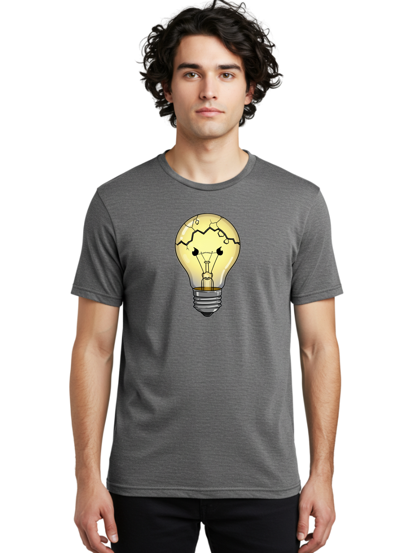 Cracked-Light-Bulb-6 Men'S Graphic Tee, 100% Cotton, Comfortable Casual Summer Wear, Machine Washable, Vintage Camera, Old Camera, Antique Camera, Black Camera, Classic Photography, Photography Equipment, Nostalgic Device, Film Camera, Baf746