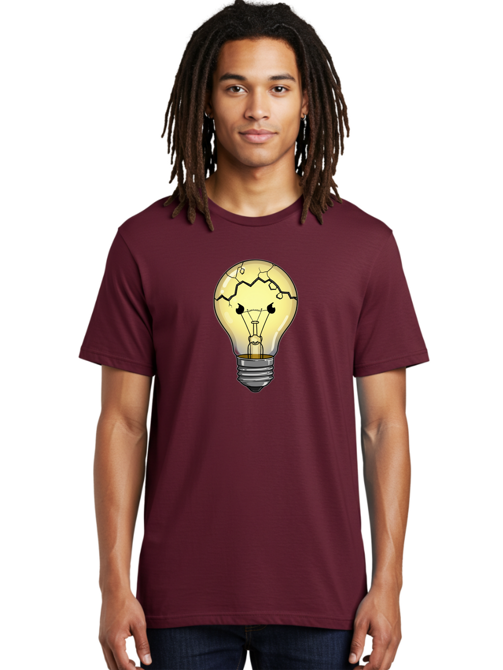 Cracked-Light-Bulb-6 Men'S Graphic Tee, 100% Cotton, Comfortable Casual Summer Wear, Machine Washable, Vintage Camera, Old Camera, Antique Camera, Black Camera, Classic Photography, Photography Equipment, Nostalgic Device, Film Camera, Baf746