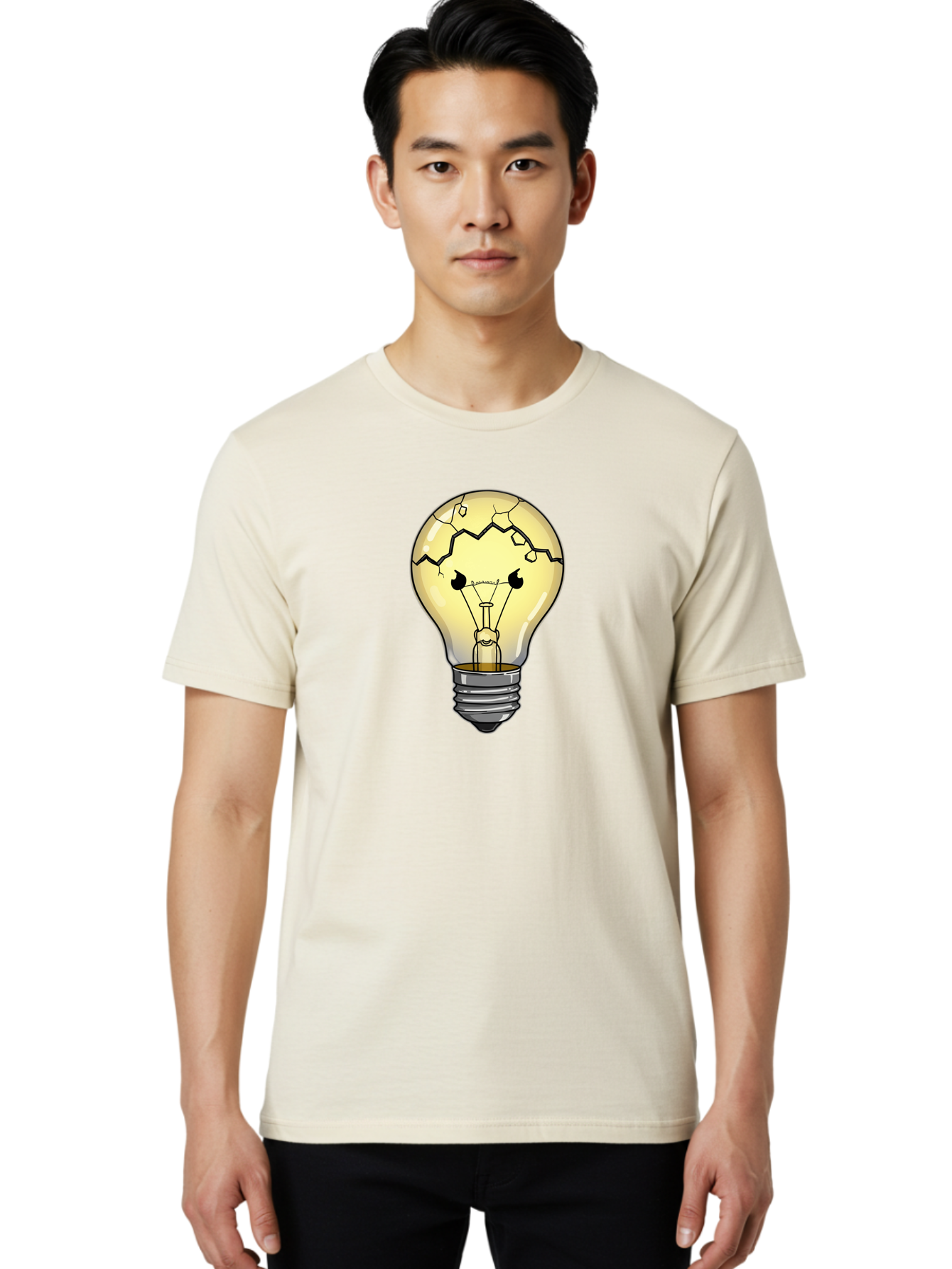 Cracked-Light-Bulb-6 Men'S Graphic Tee, 100% Cotton, Comfortable Casual Summer Wear, Machine Washable, Vintage Camera, Old Camera, Antique Camera, Black Camera, Classic Photography, Photography Equipment, Nostalgic Device, Film Camera, Baf746